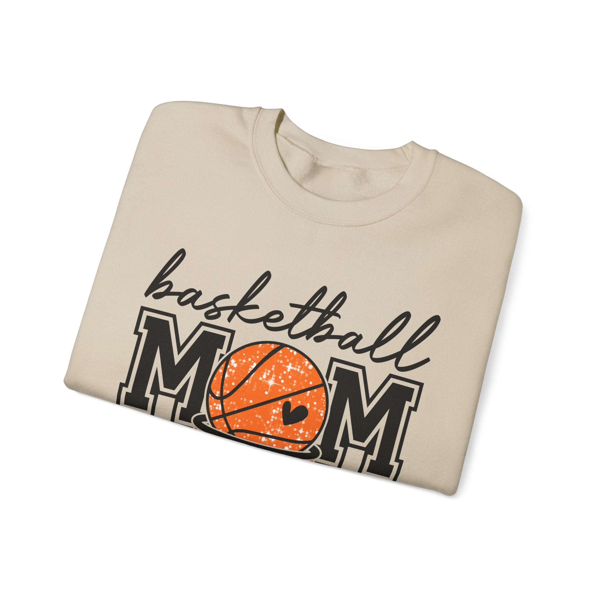 Basketball Mom Crewneck Sweatshirt — Mom Basketball Shirt with Hoop Graphic