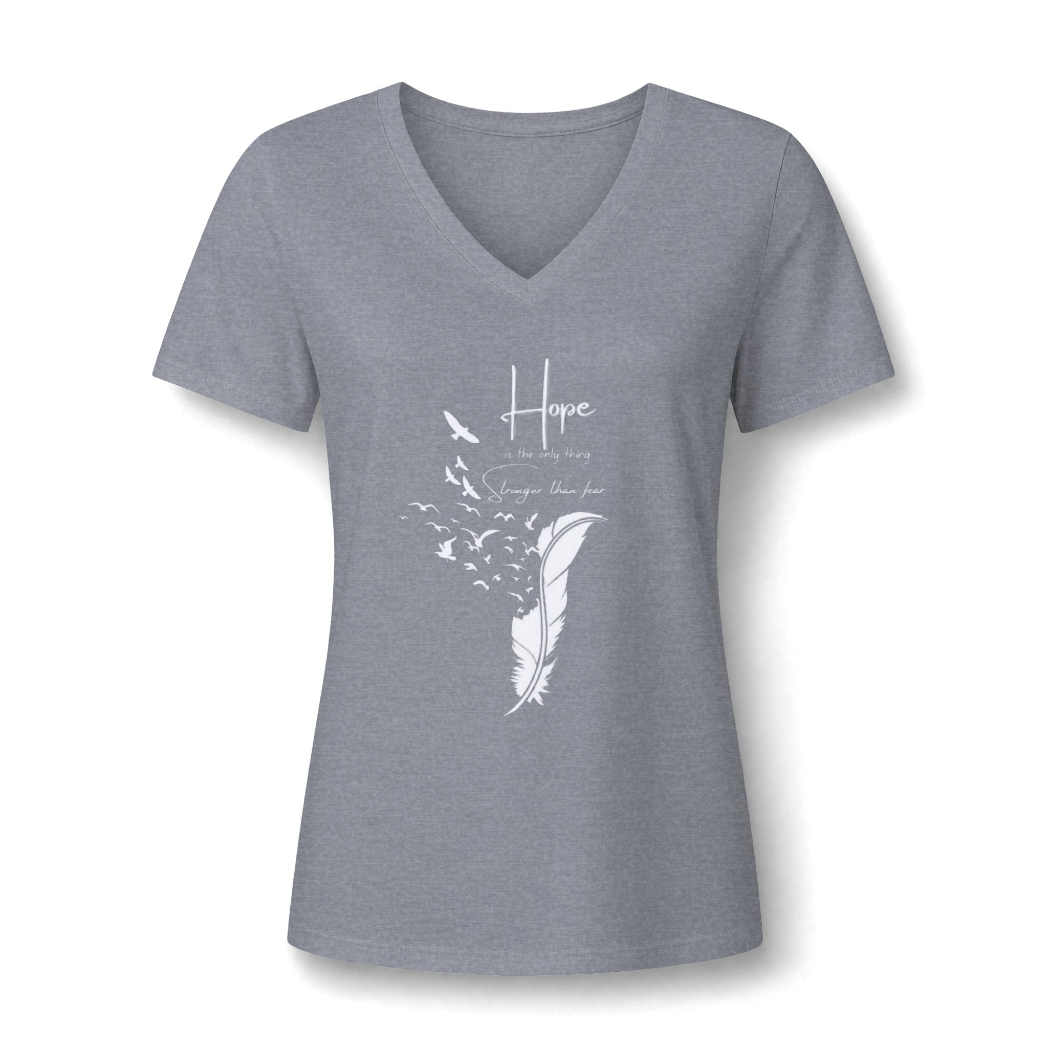 Hope Feather V-Neck Tee — Inspirational Women’s Shirt