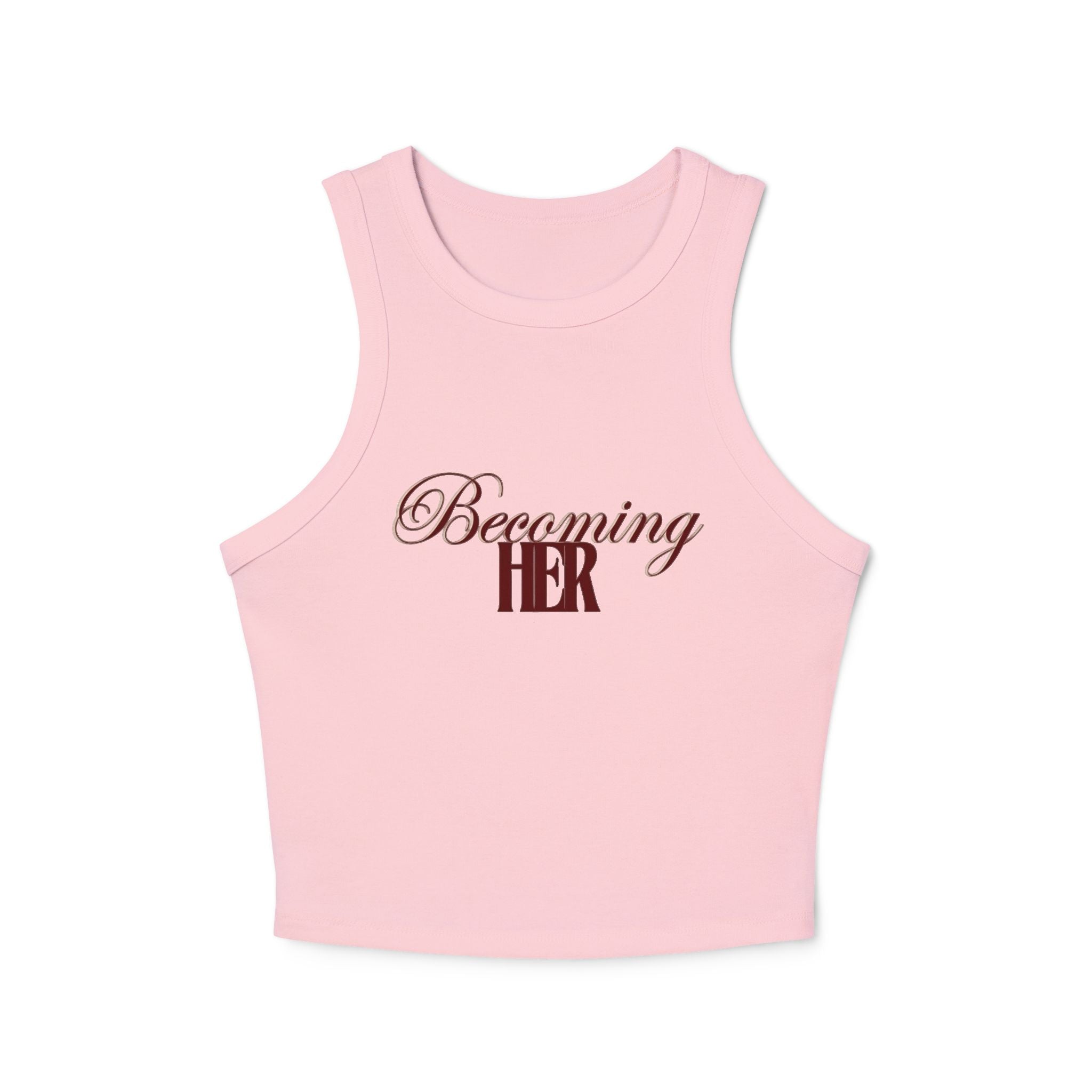 Becoming Her Racer Tank Top — Women's Empowerment Cropped Tank