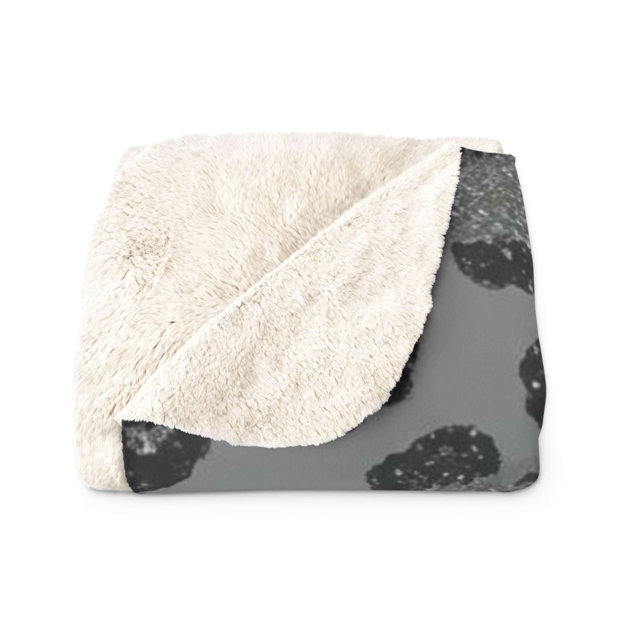 Sherpa Blanket — Grey Leopard Print Cozy Throw