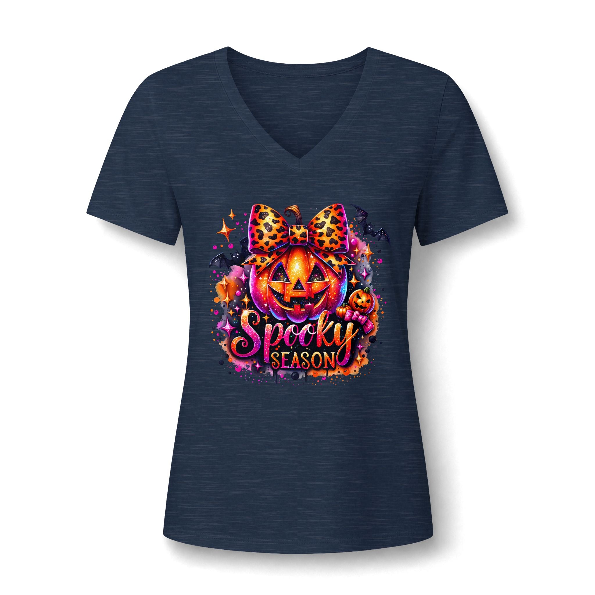 Spooky Season Pumpkin V-Neck Tee