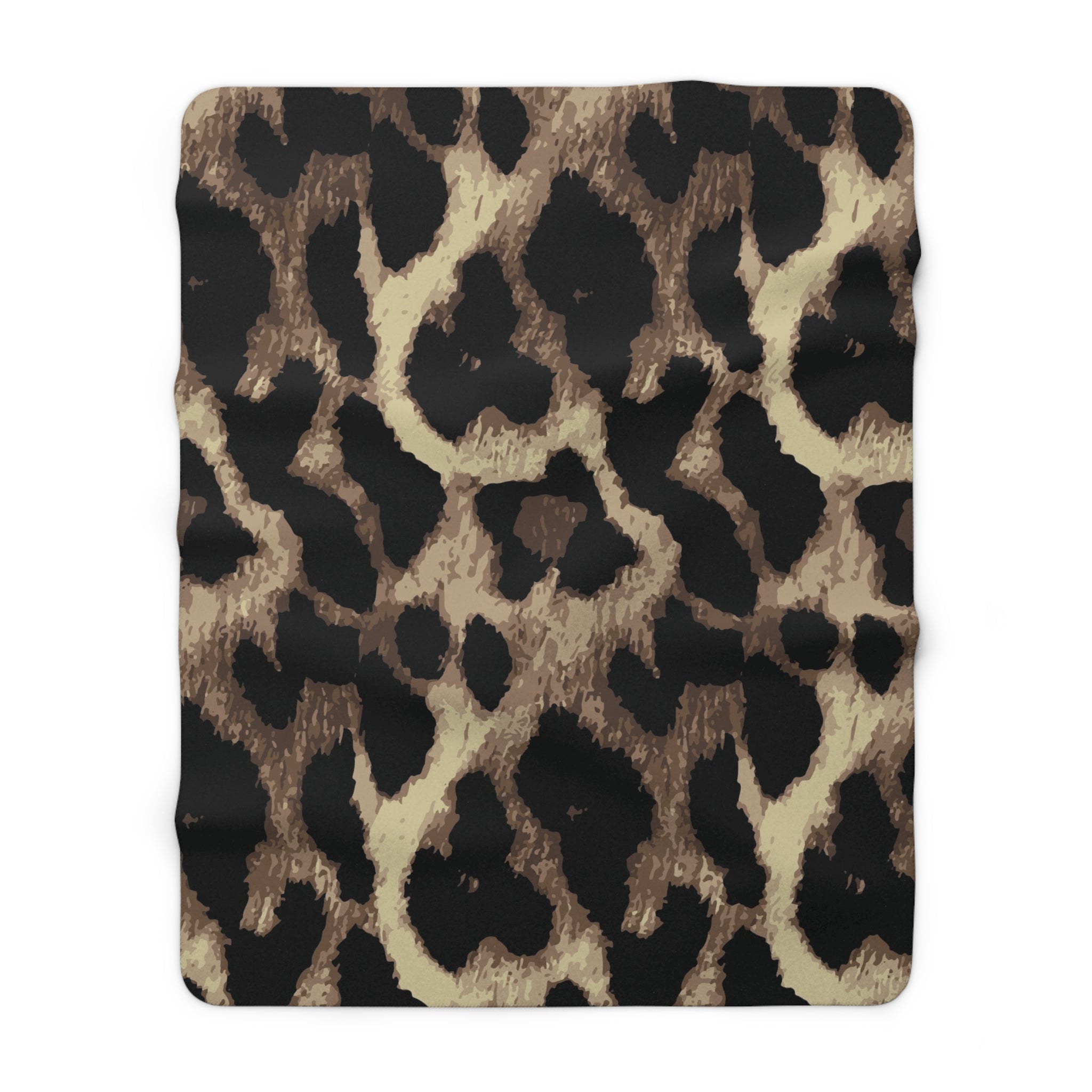 Leopard Print Sherpa Blanket — Cozy Faux Fur Throw for Home & Travel
