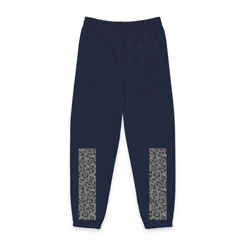 Leopard Panel Sweatpants — Cozy Joggers with Animal Print Leg Accents