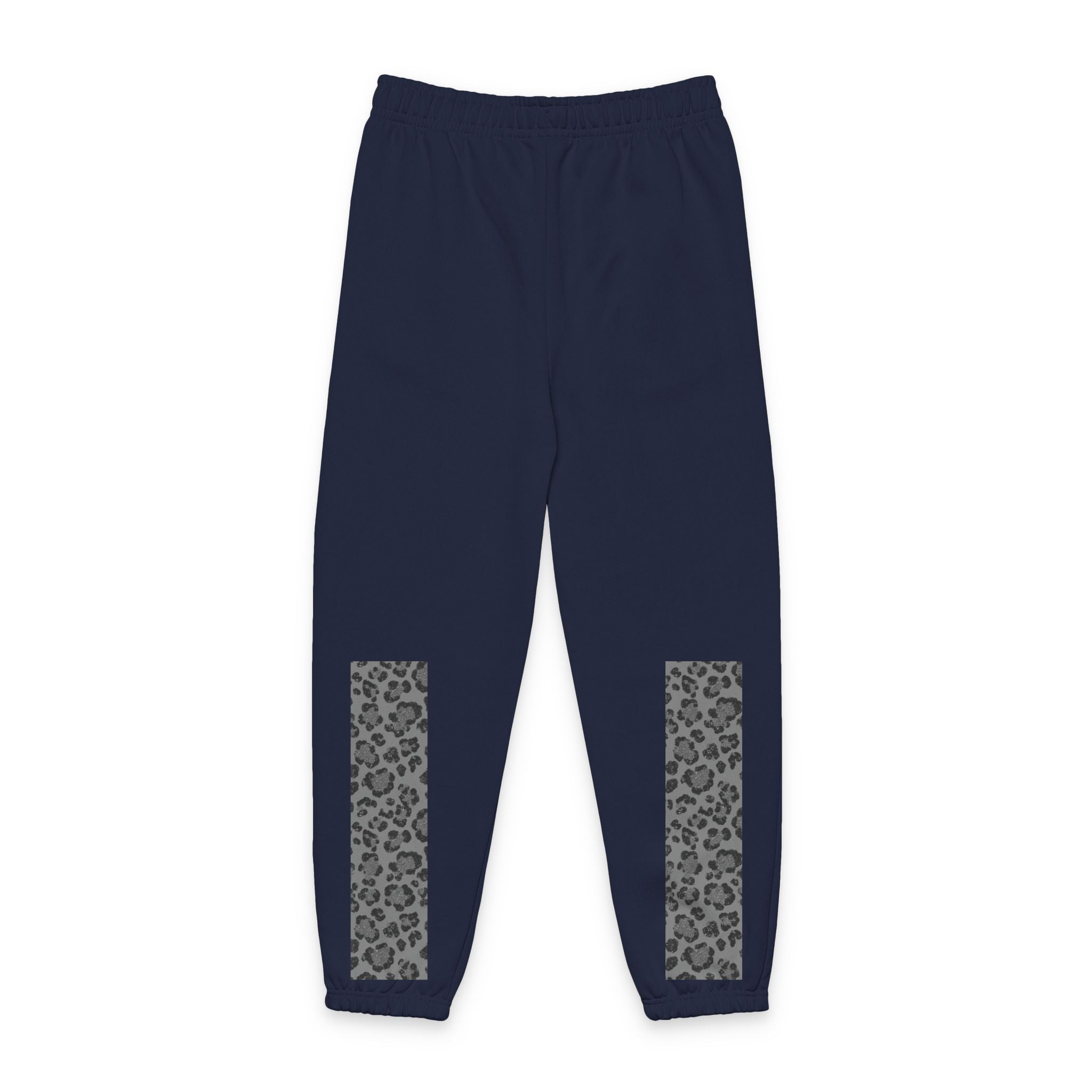 Leopard Panel Sweatpants — Cozy Joggers with Animal Print Leg Accents
