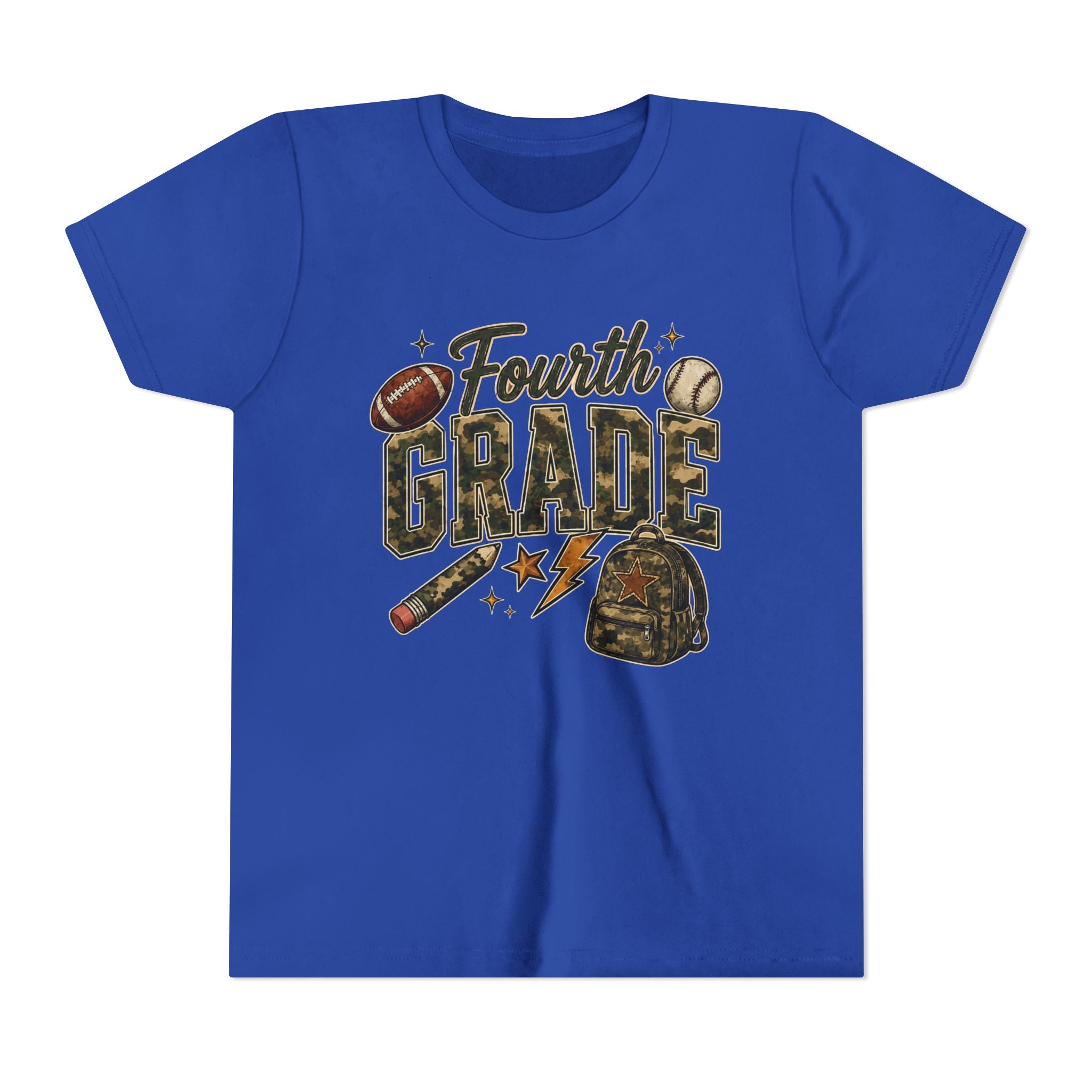 Fourth Grade Kids' T-Shirt – Back-to-School Sports & Backpack Design
