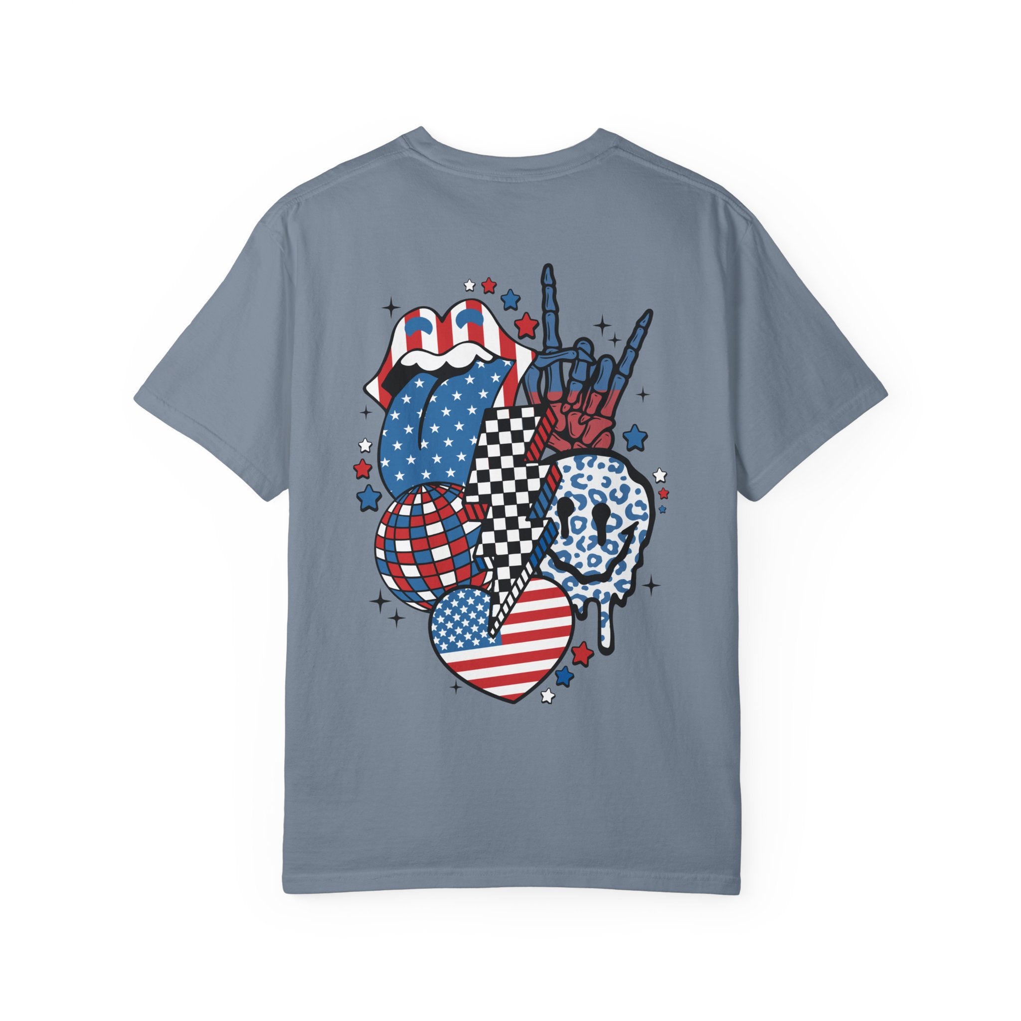 American Flag Rock Tongue T-Shirt