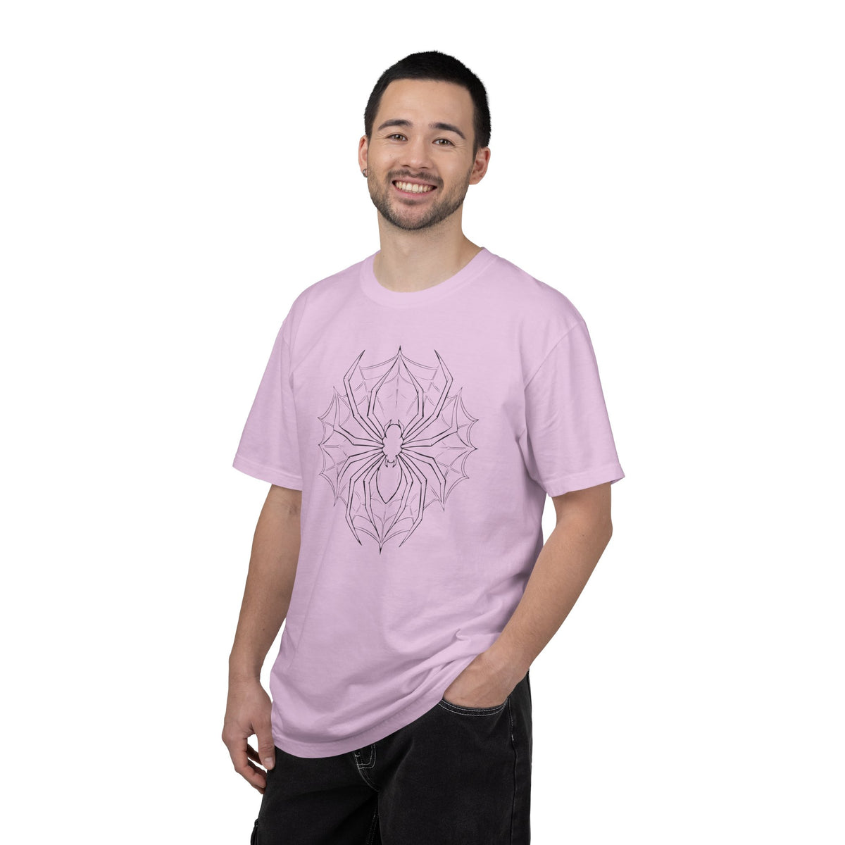 Spider Web Graphic T‑Shirt — Black Line Art Spiderback Tee