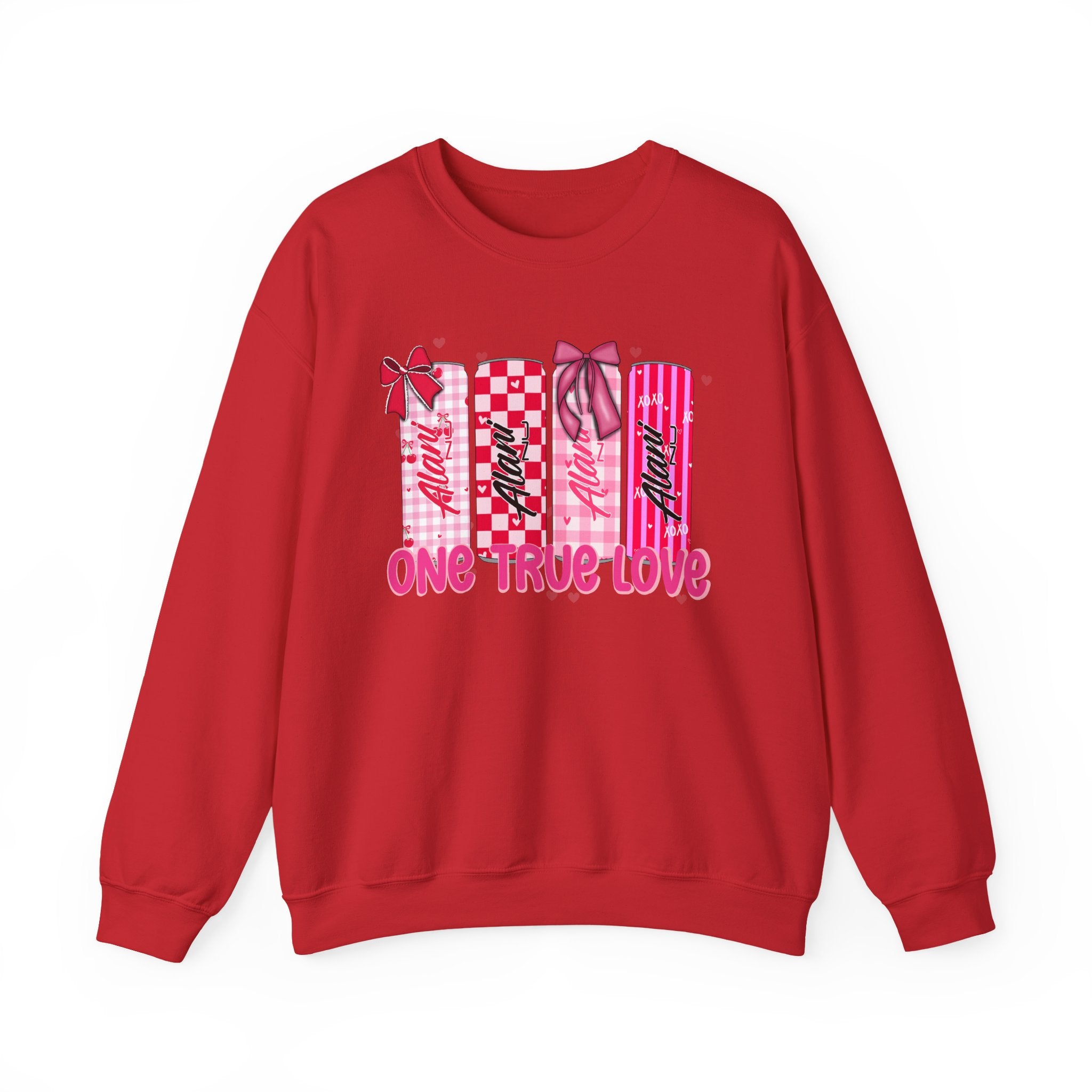 Crewneck Sweatshirt — “One True Love” Pink Gift Boxes Valentine Design