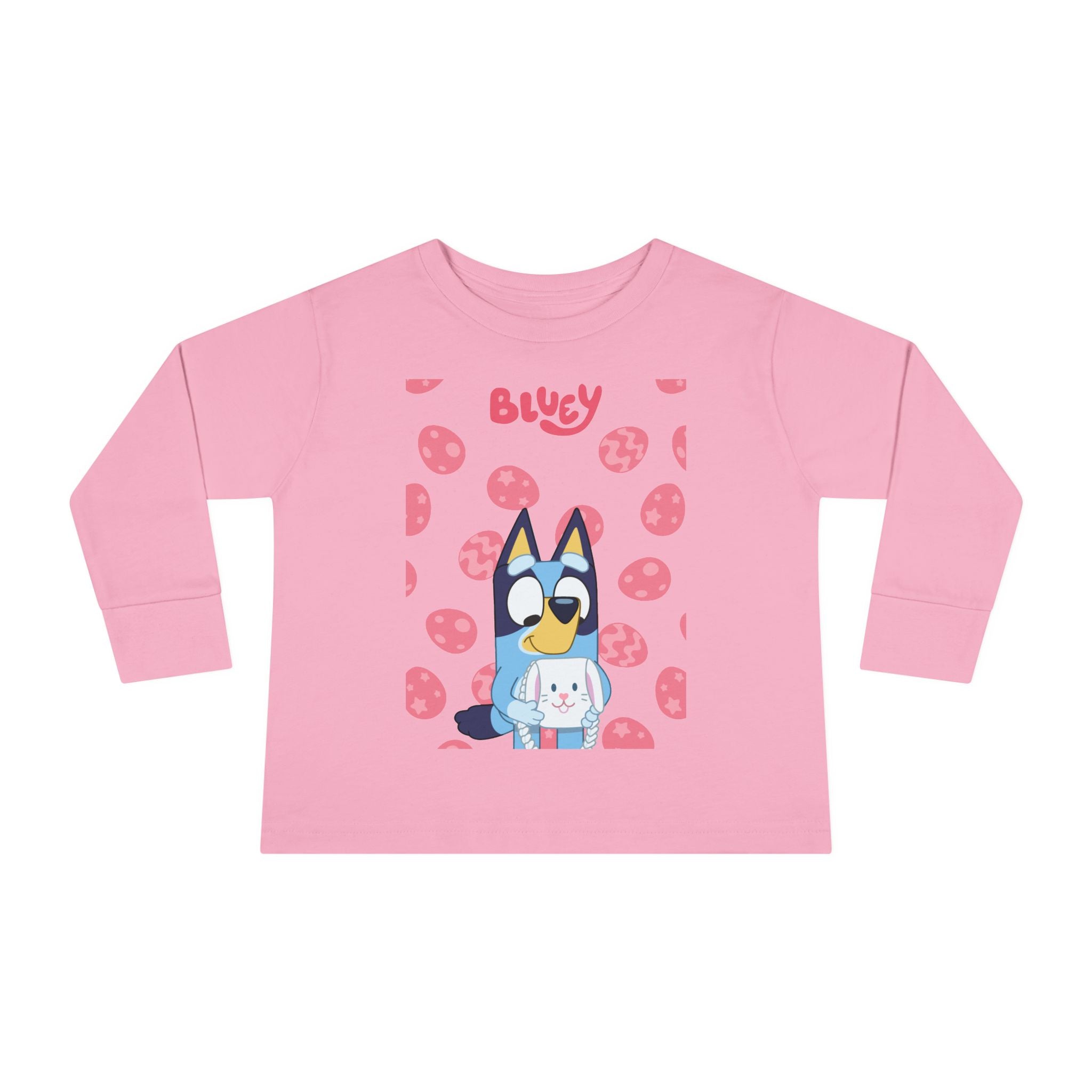 Bluey & Bunny Toddler Long Sleeve Tee — Cute Cartoon Puppy & Bunny Kids Shirt