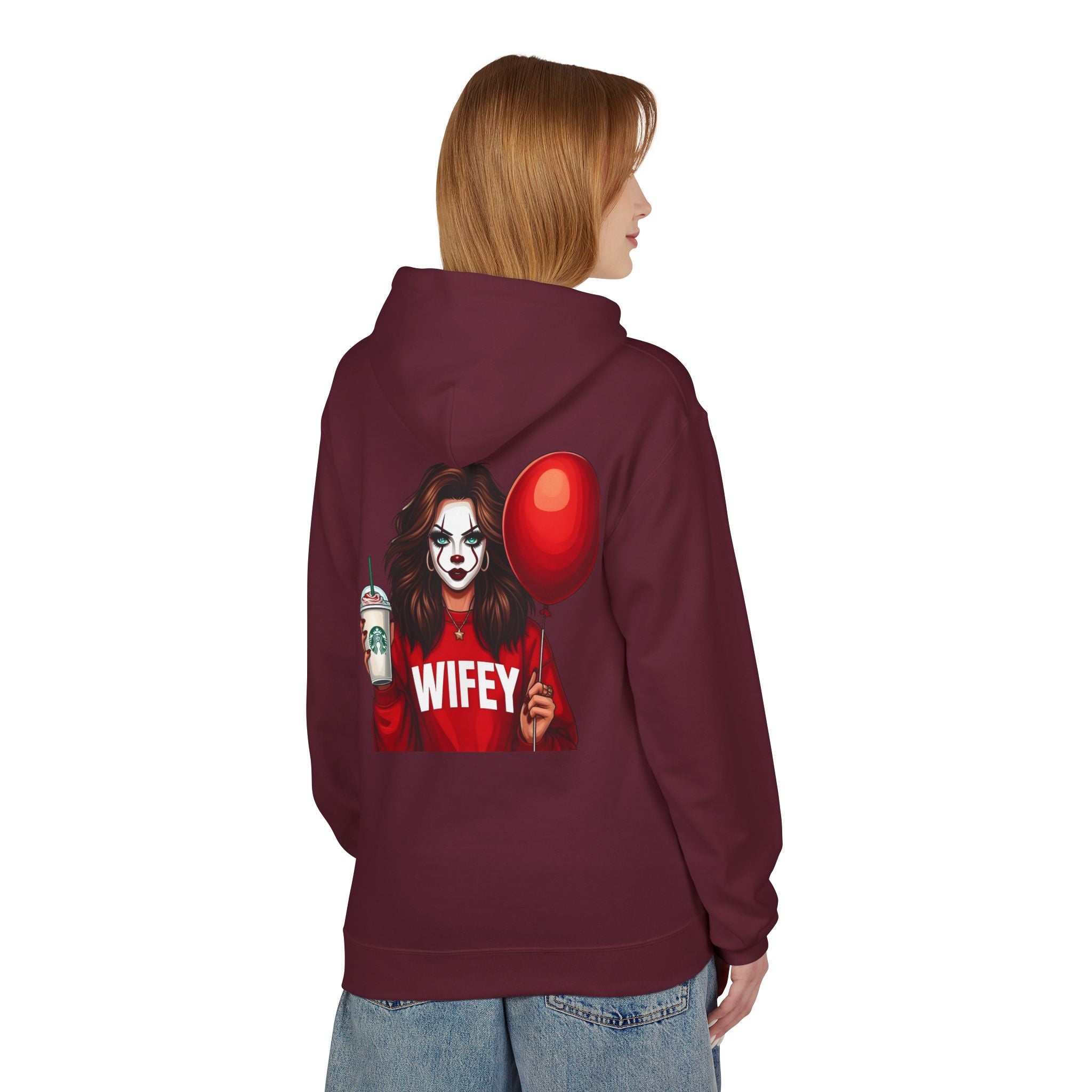 Horror Clown Girl Hoodie – Dark Balloon Graphic Pullover
