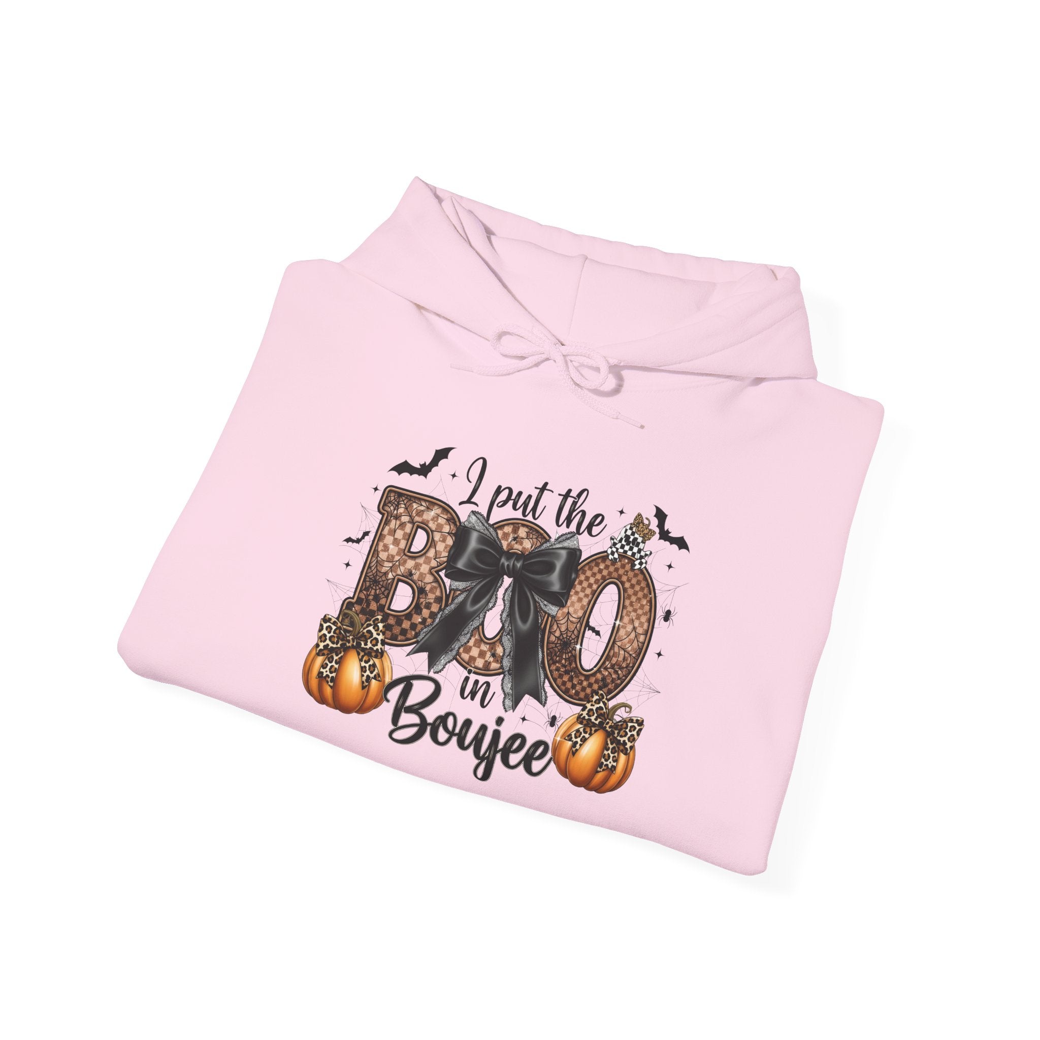 Halloween 'I Put the Boo in Boujee' Hoodie — Pumpkin Bat Spooky Chic Pullover