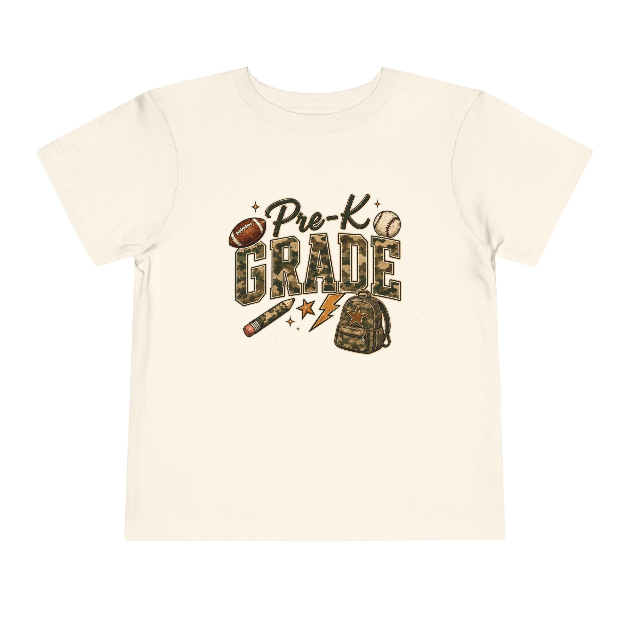 Pre-K Grade Toddler Tee — Back to School Sports Design