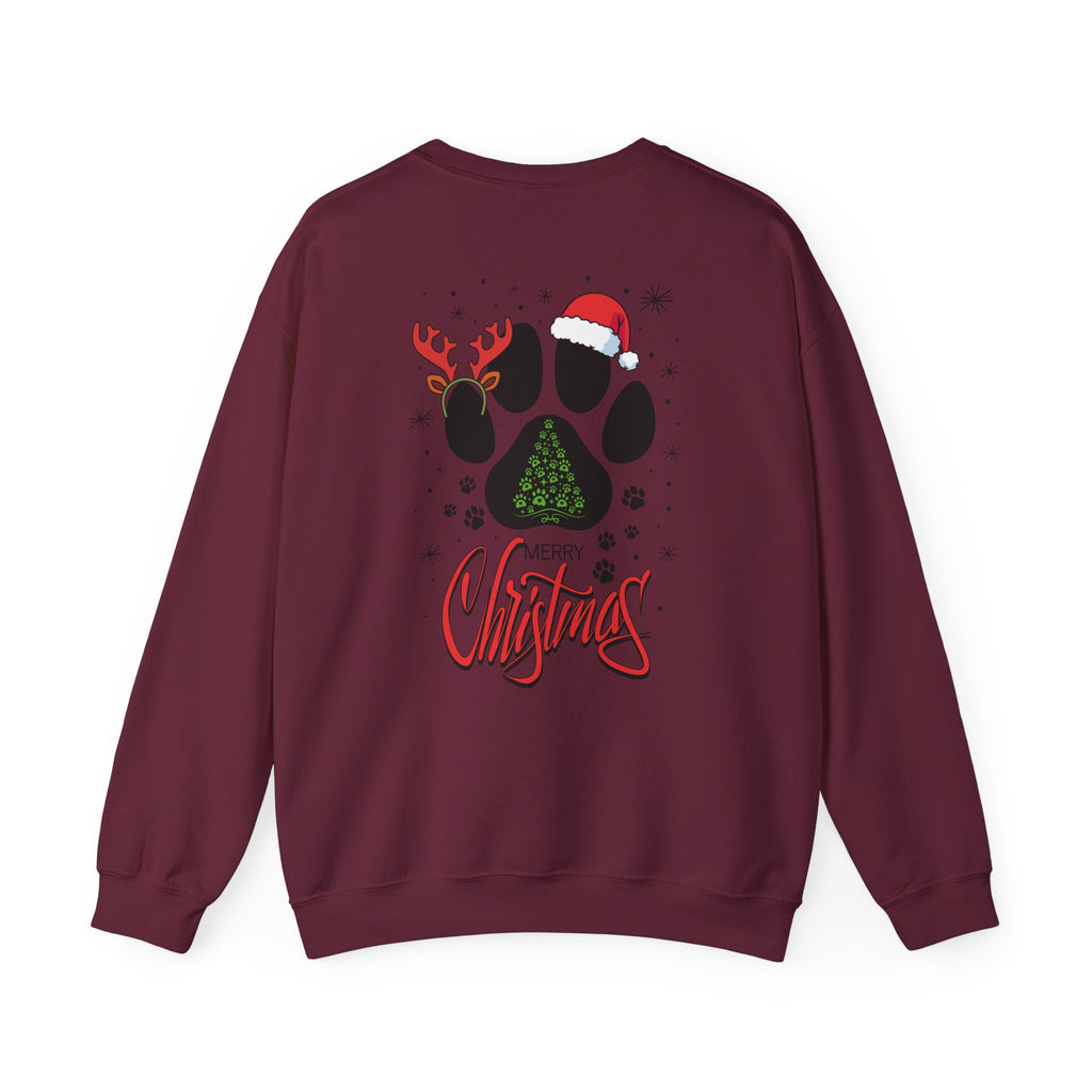 Christmas Paw Print Sweatshirt - Merry Christmas Pet Lover Crewneck