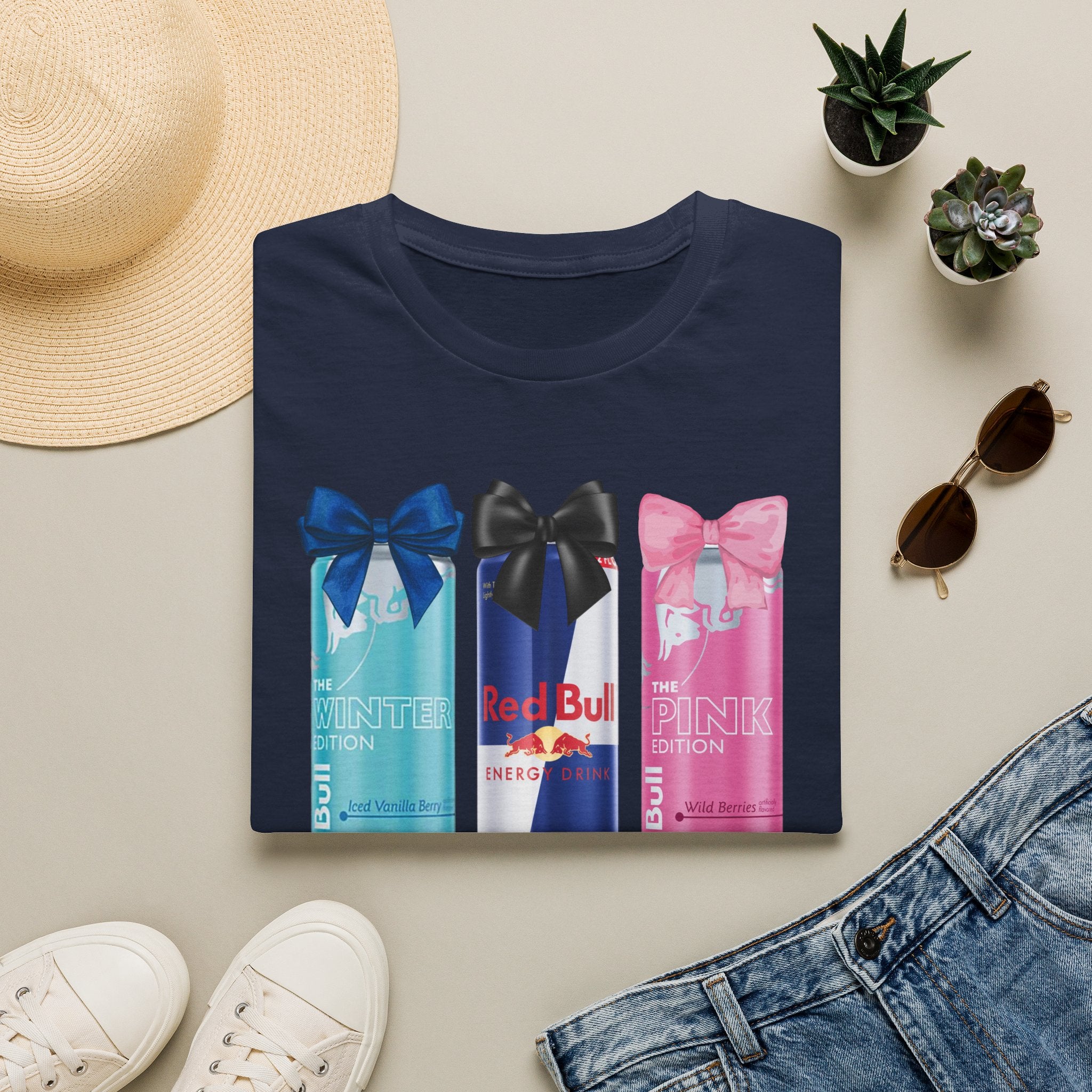 T-Shirt — “First I Need a Red Bull” Energy Drink Can Graphic Tee