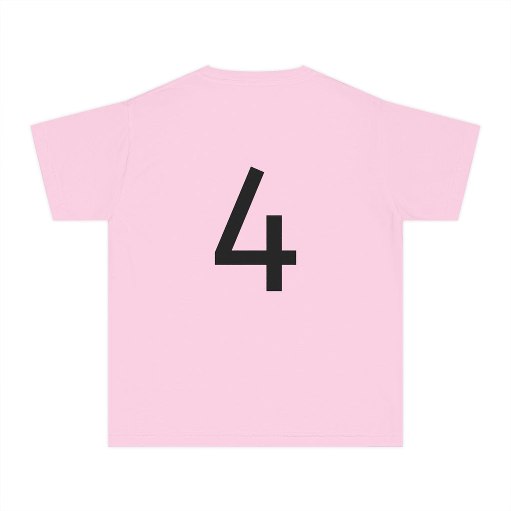Birthday Girl Tee — Kids 4th Birthday Shirt with Pink Balloon Back Design
