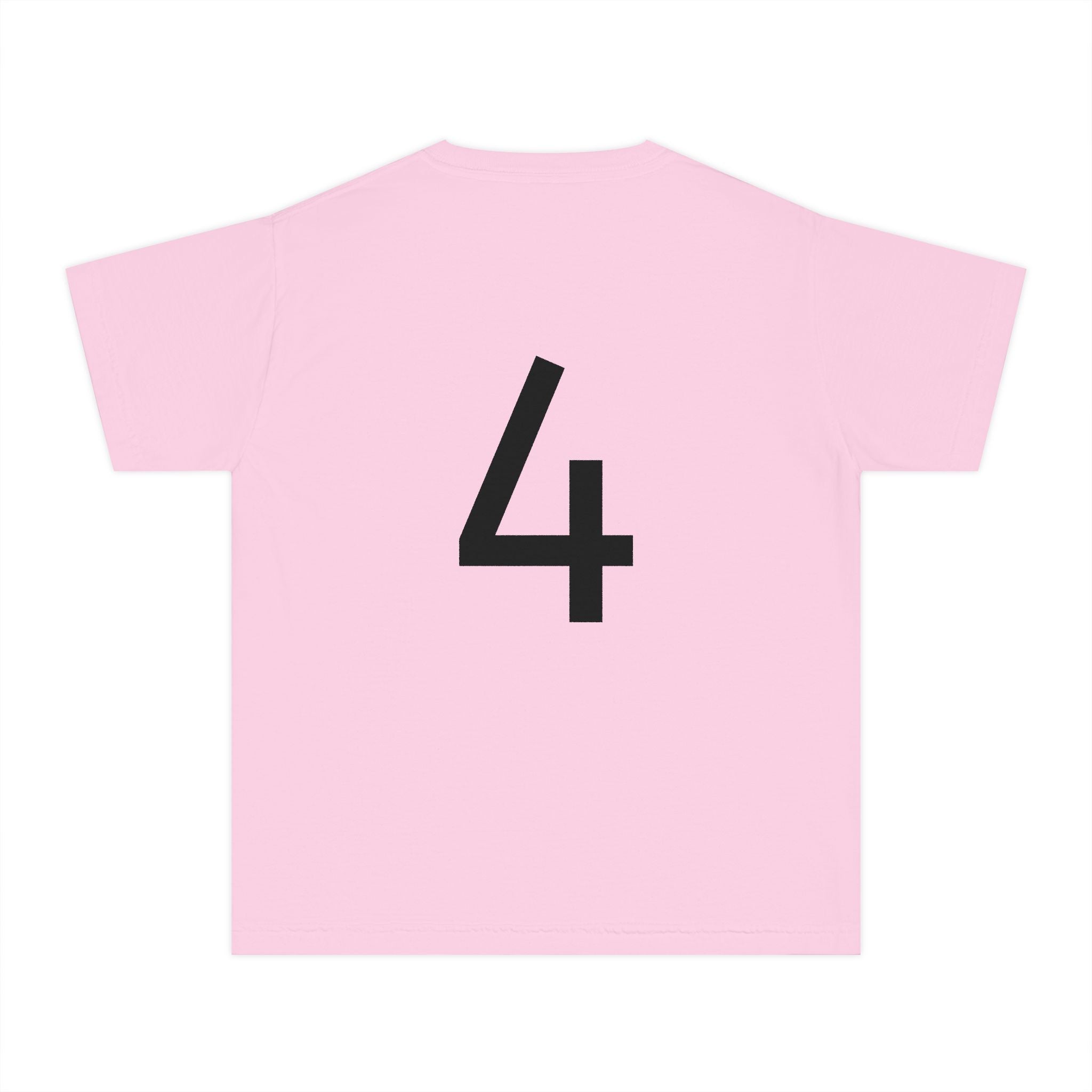 Birthday Girl Tee — Kids 4th Birthday Shirt with Pink Balloon Back Design