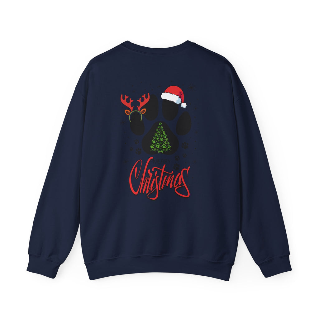Christmas Paw Print Sweatshirt - Merry Christmas Pet Lover Crewneck