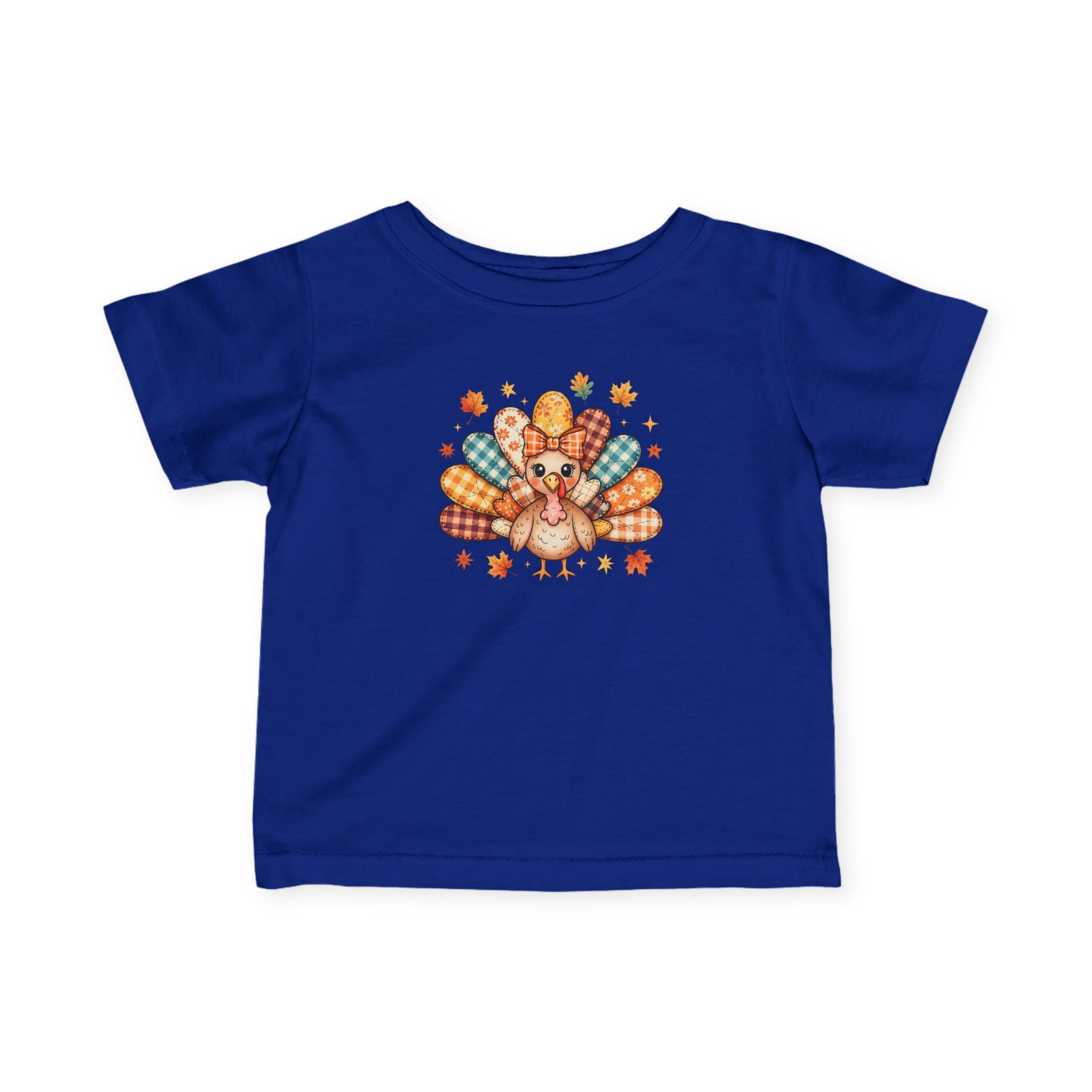 Infant Tee — Cute Thanksgiving Patchwork Turkey Baby Shirt