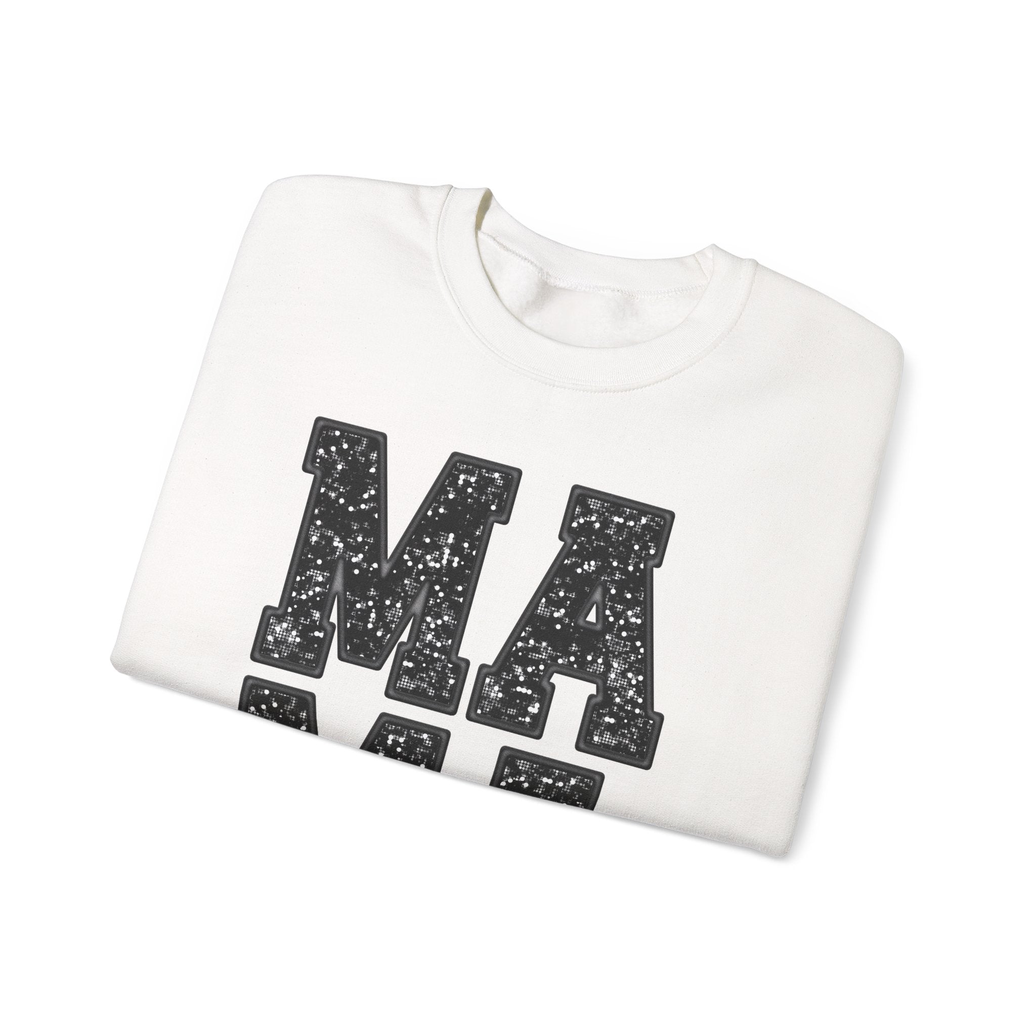 Mama Crewneck Sweatshirt — Vintage Speckled Block Letters