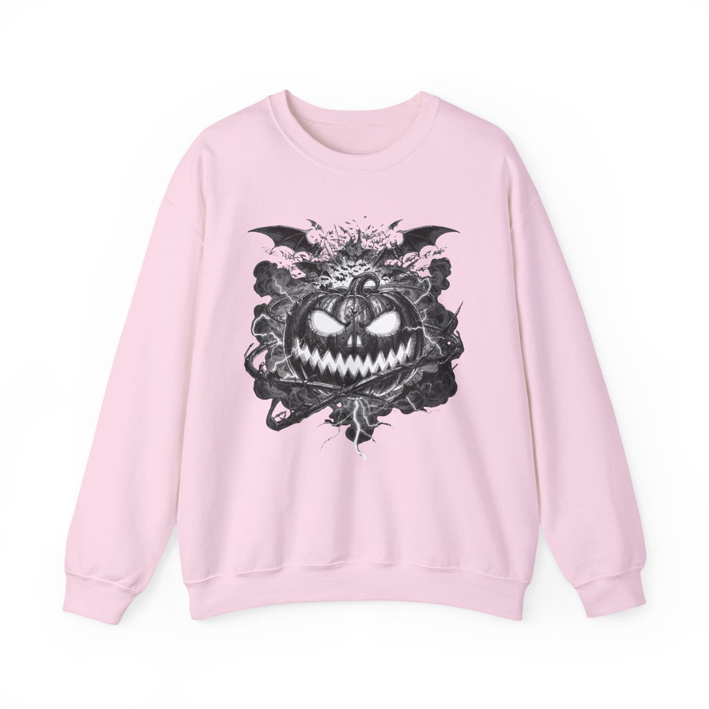 Halloween Pumpkin Crewneck Sweatshirt — Spooky Jack-o'-Lantern Graphic