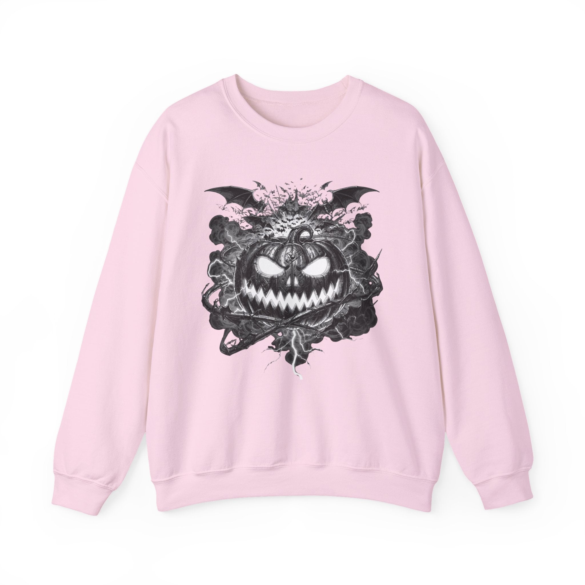 Halloween Pumpkin Crewneck Sweatshirt — Spooky Jack-o'-Lantern Graphic