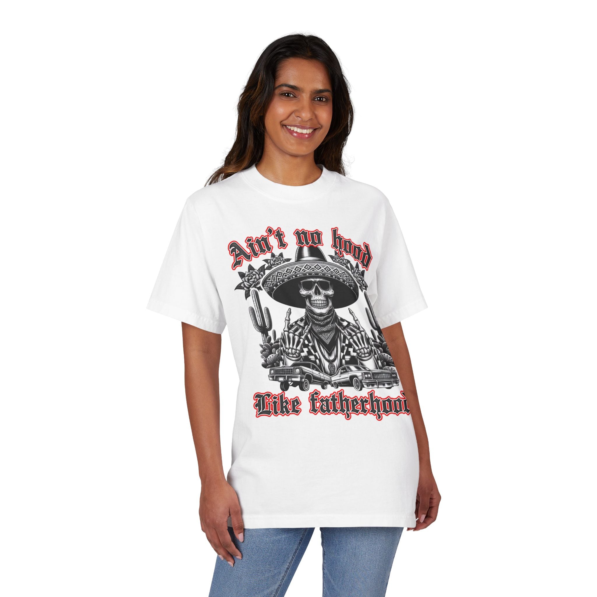 Fatherhood Skull T-Shirt — “Ain’t No Hood Like Fatherhood” Graphic Tee