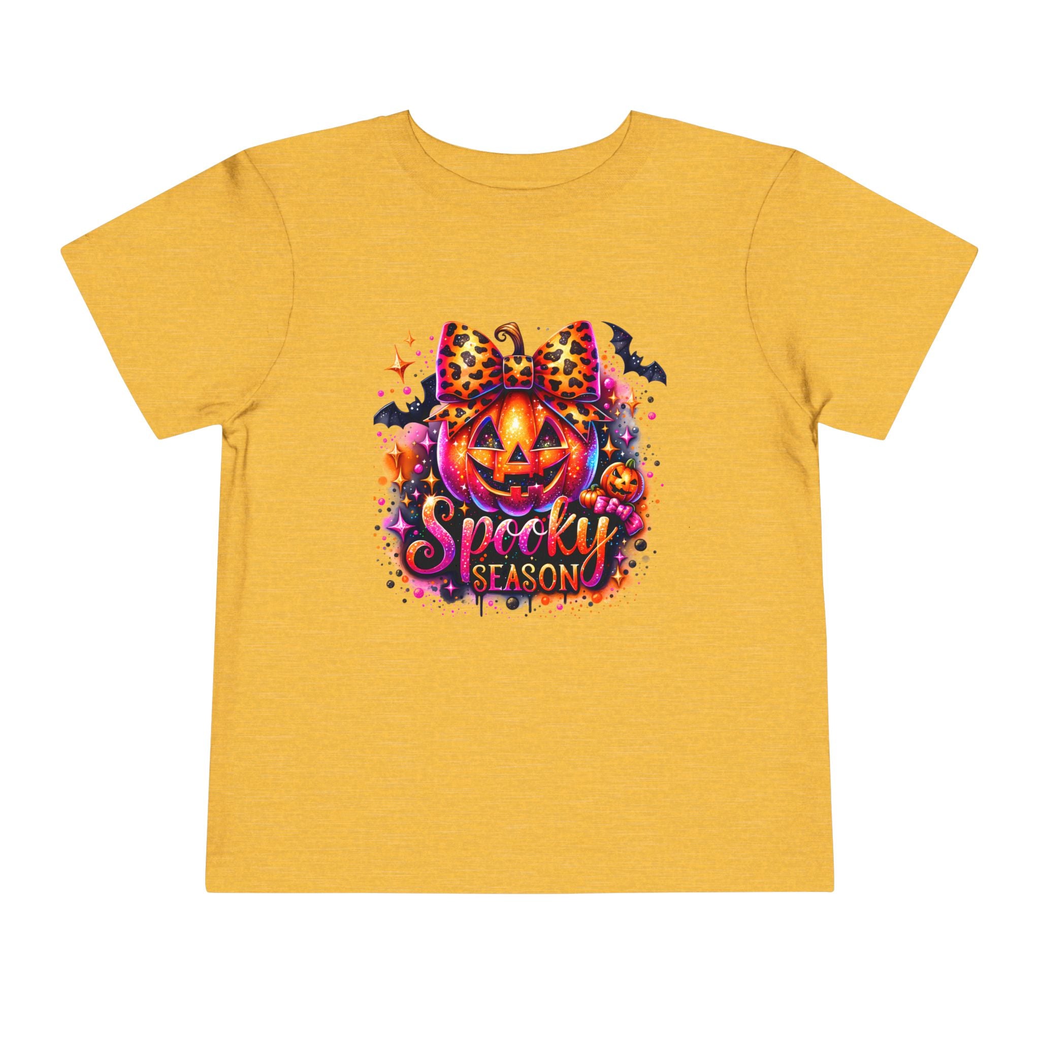 Toddler Tee — "Spooky Season" Pumpkin Bow Halloween Shirt