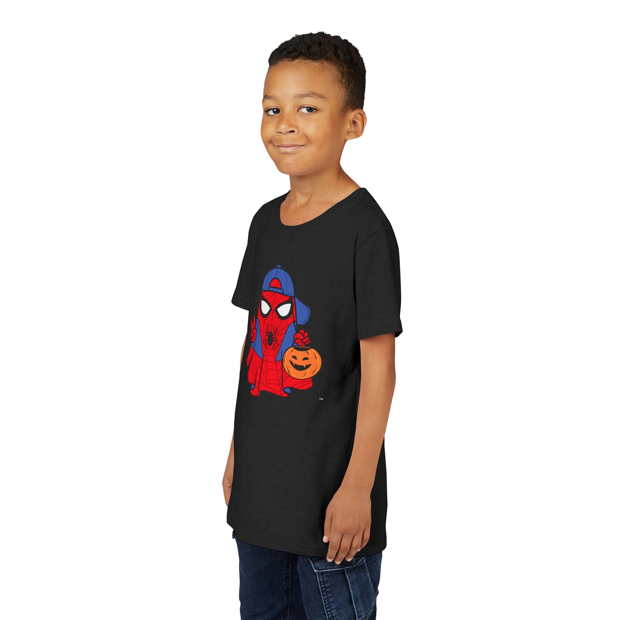 Kids Halloween Spider Superhero Tee – Cute Trick-or-Treat Pumpkin Design