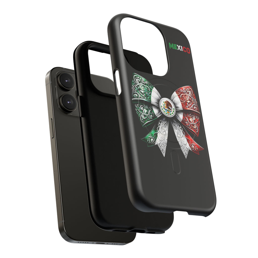 Mexican Flag Bow Tough Magnetic Phone Case — Patriotic Mexico iPhone Cover