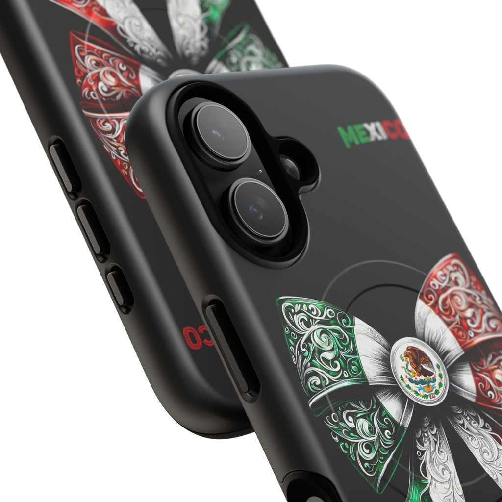 Mexican Flag Bow Tough Magnetic Phone Case — Patriotic Mexico iPhone Cover
