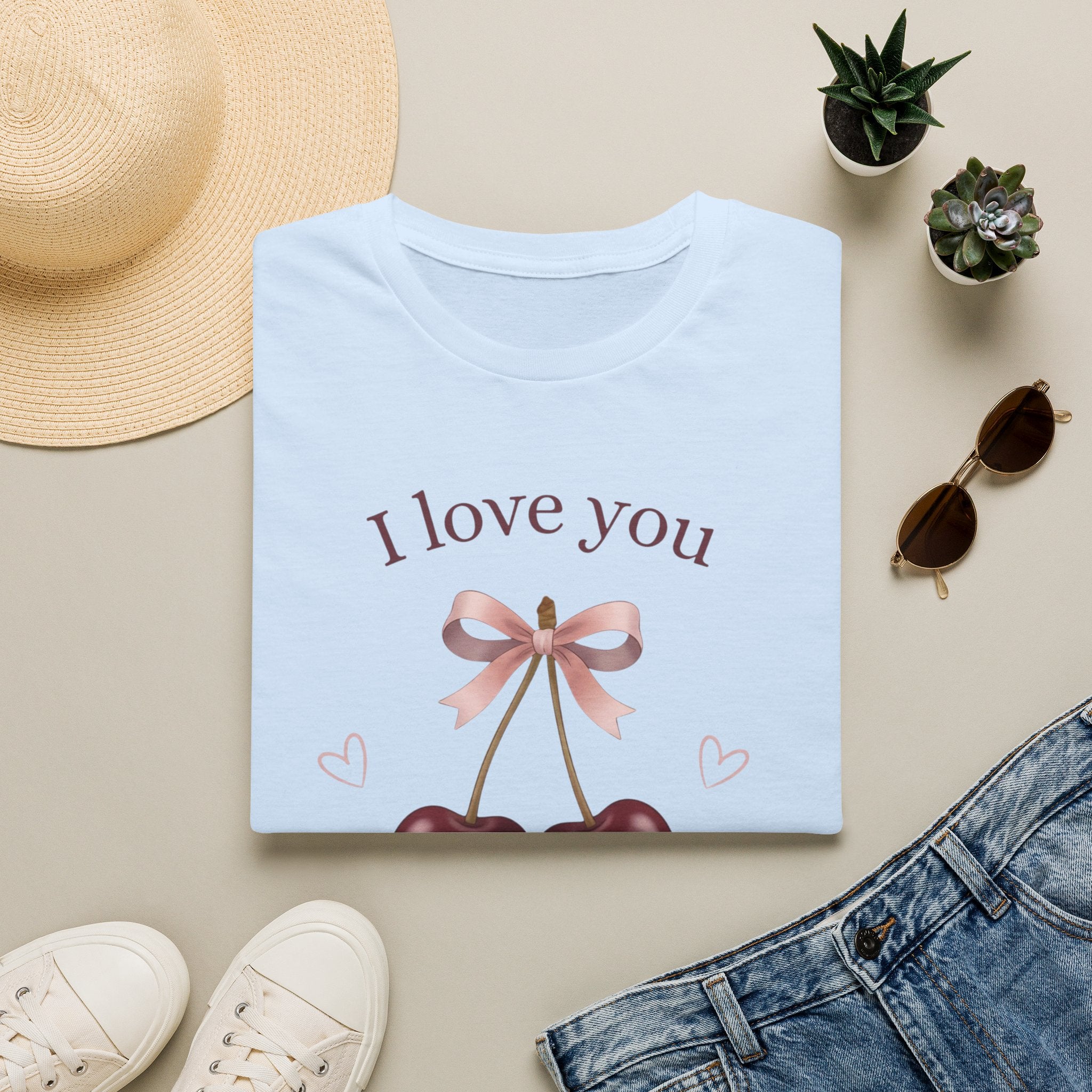 I Love You Cherry Much T-Shirt — Cute Cherry Graphic Valentine Tee