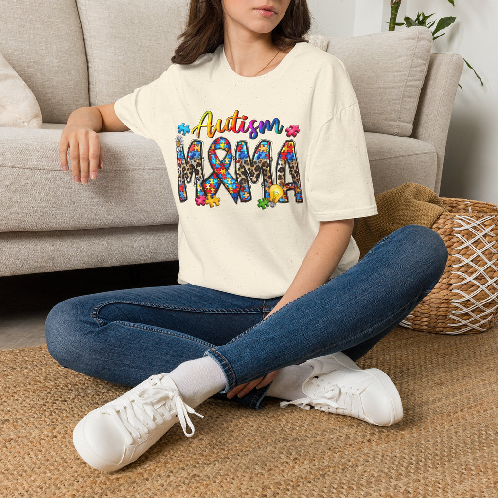 Autism Mama T-Shirt - Colorful Puzzle Ribbon Support Tee