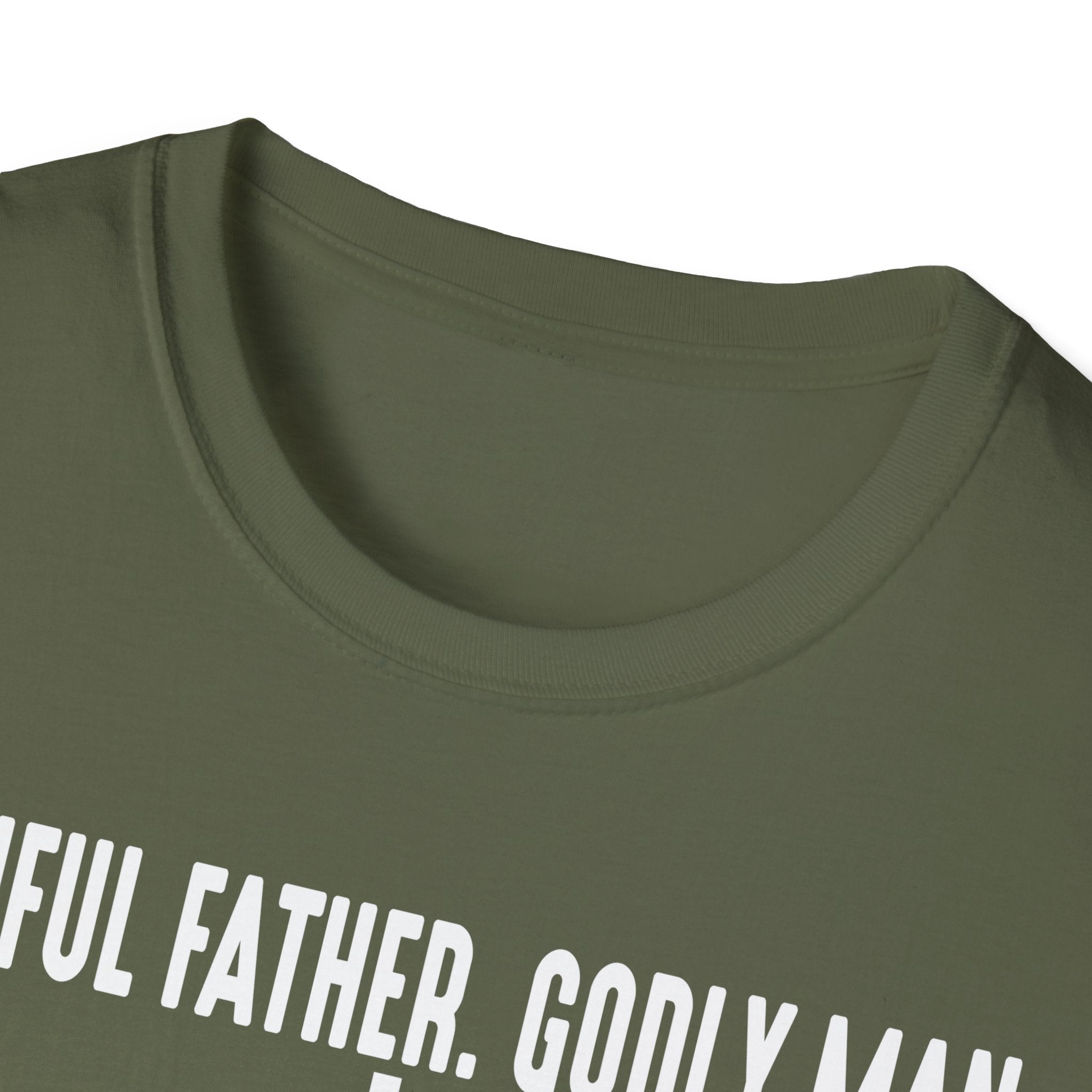 Faithful Father Godly Man T-Shirt – Christian Cross Tee for Dads & Men