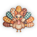 Cute Thanksgiving Turkey Shaped Pillow – Fall Plaid Decorative Throw Pillow