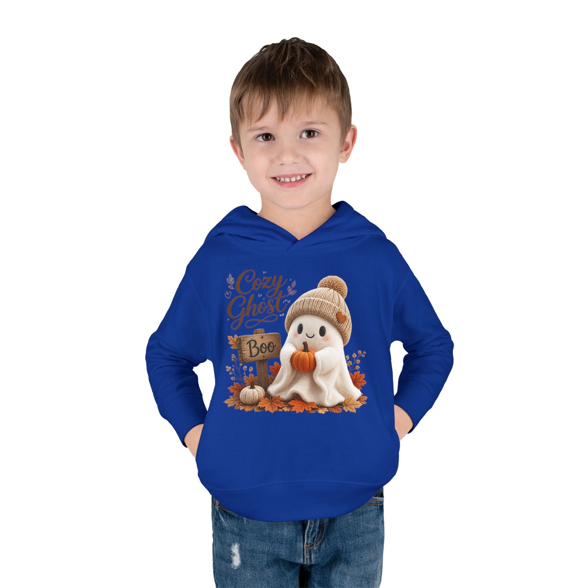 Toddler Hoodie – 'Cozy Ghost' Fall Halloween Pullover