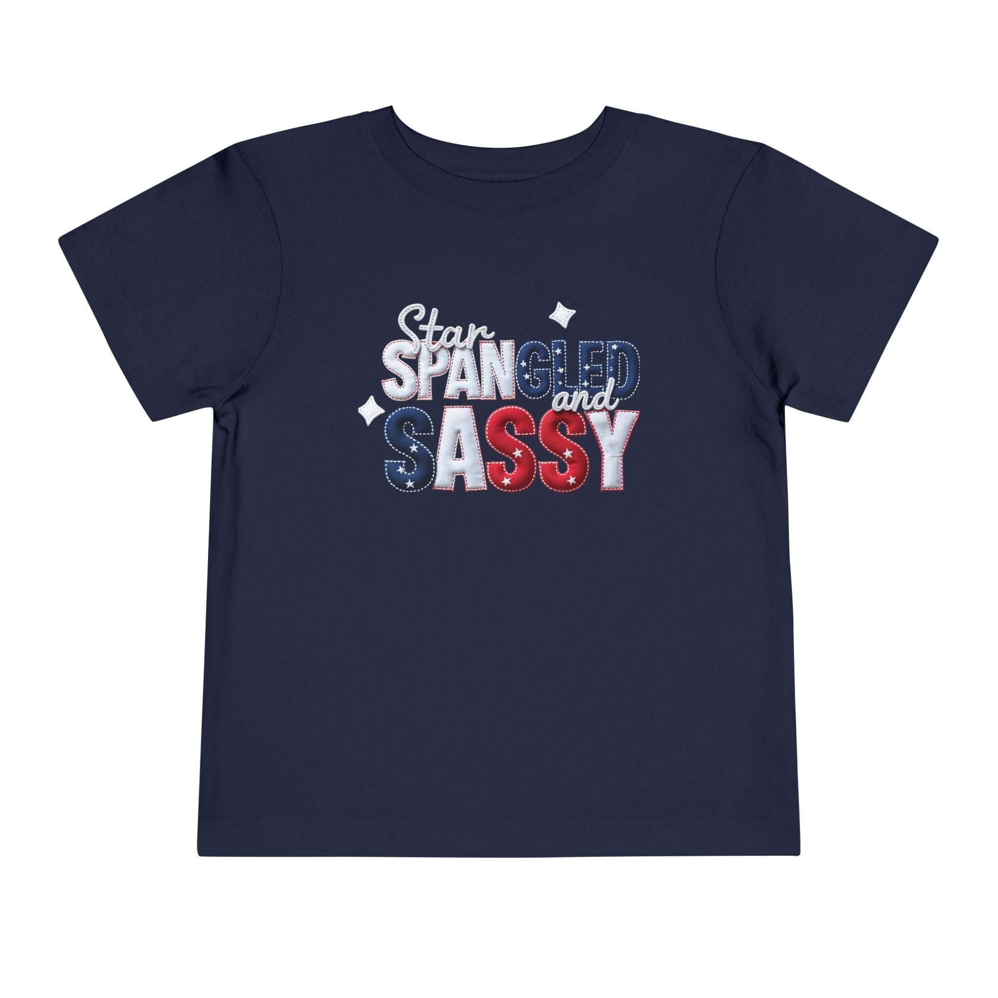 Toddler Tee - "Stay Spangled Sassy" Patriotic Bow 4th of July Shirt