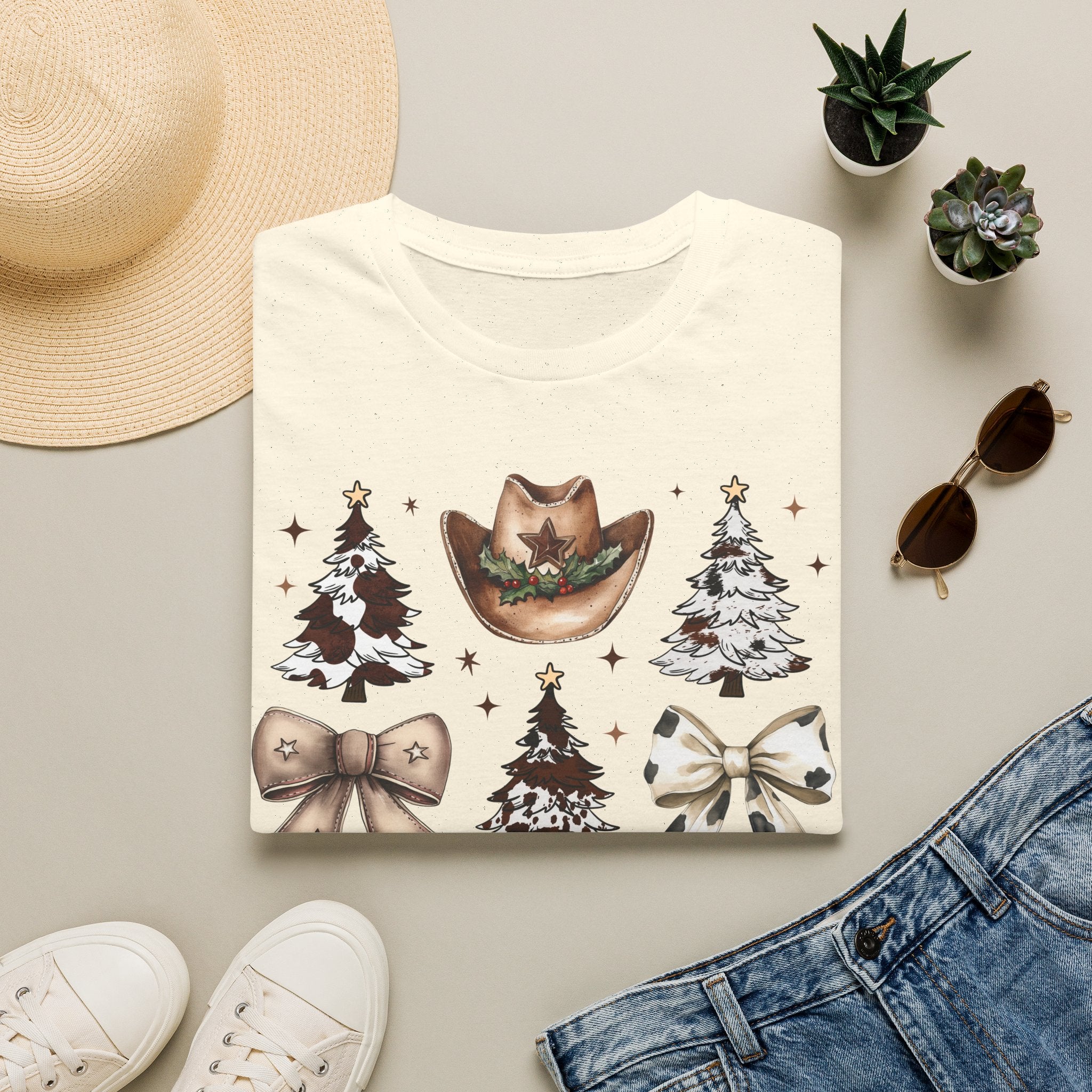 Western Christmas Tee — Cowboy Hat & Boots Holiday Shirt