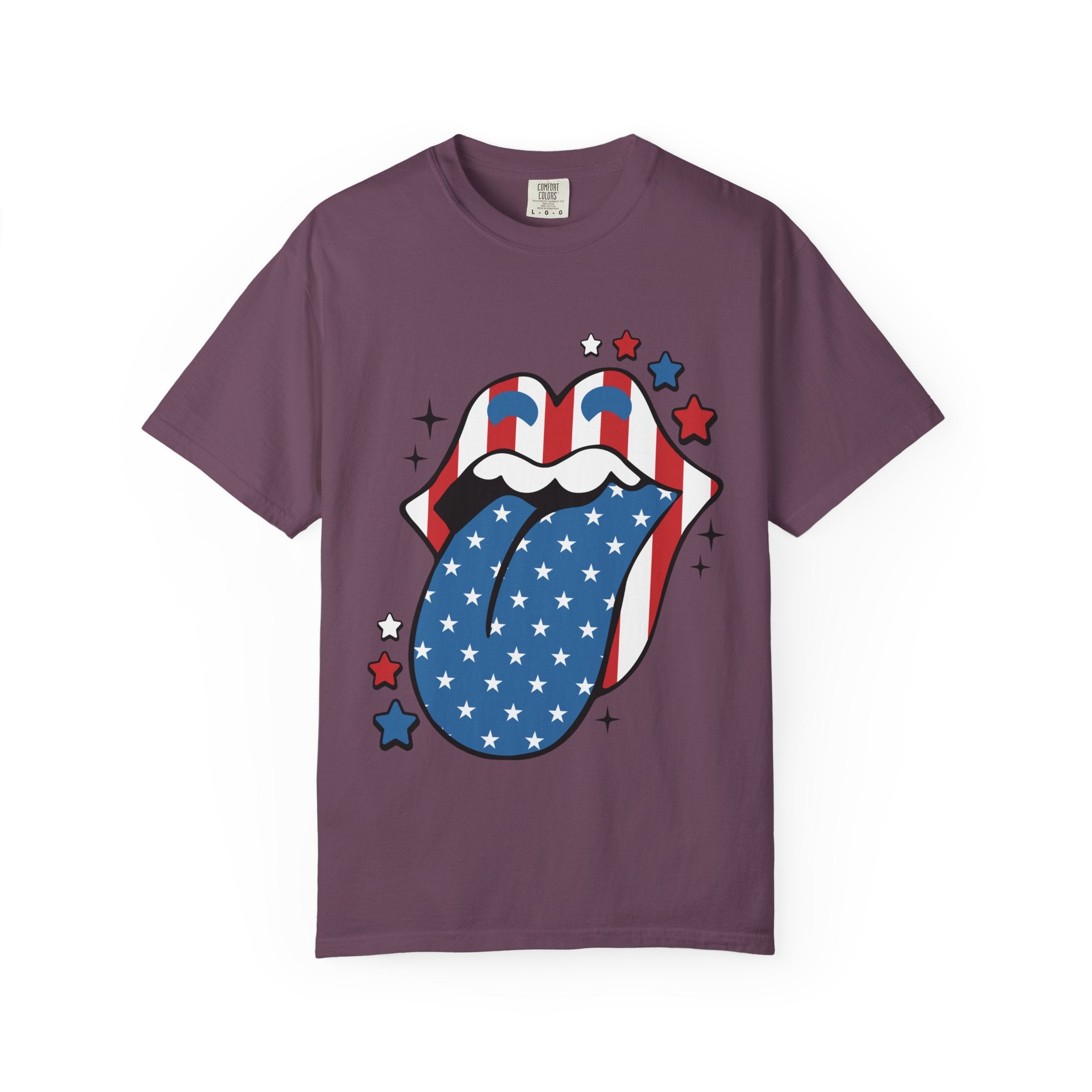 American Flag Rock Tongue T-Shirt