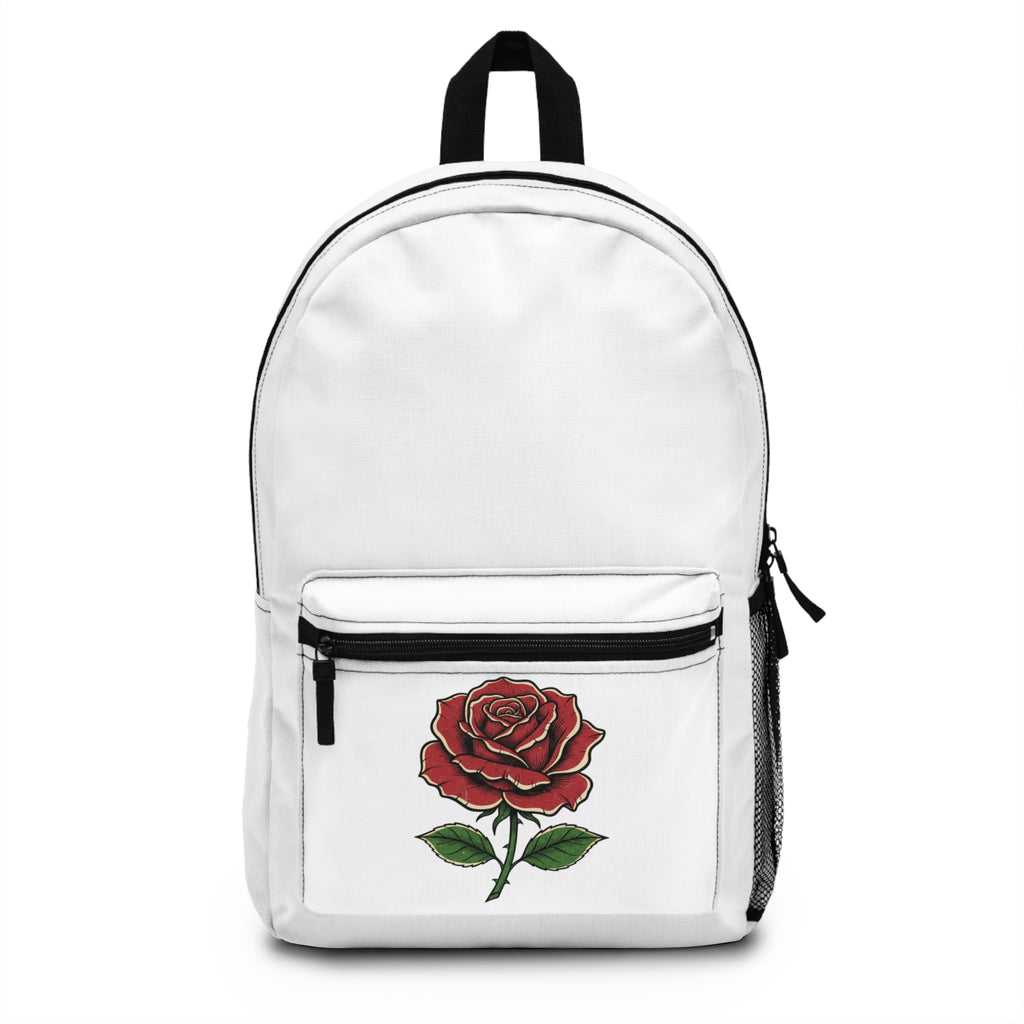 Rose Floral Backpack – Vintage Red Rose School & Everyday Bag