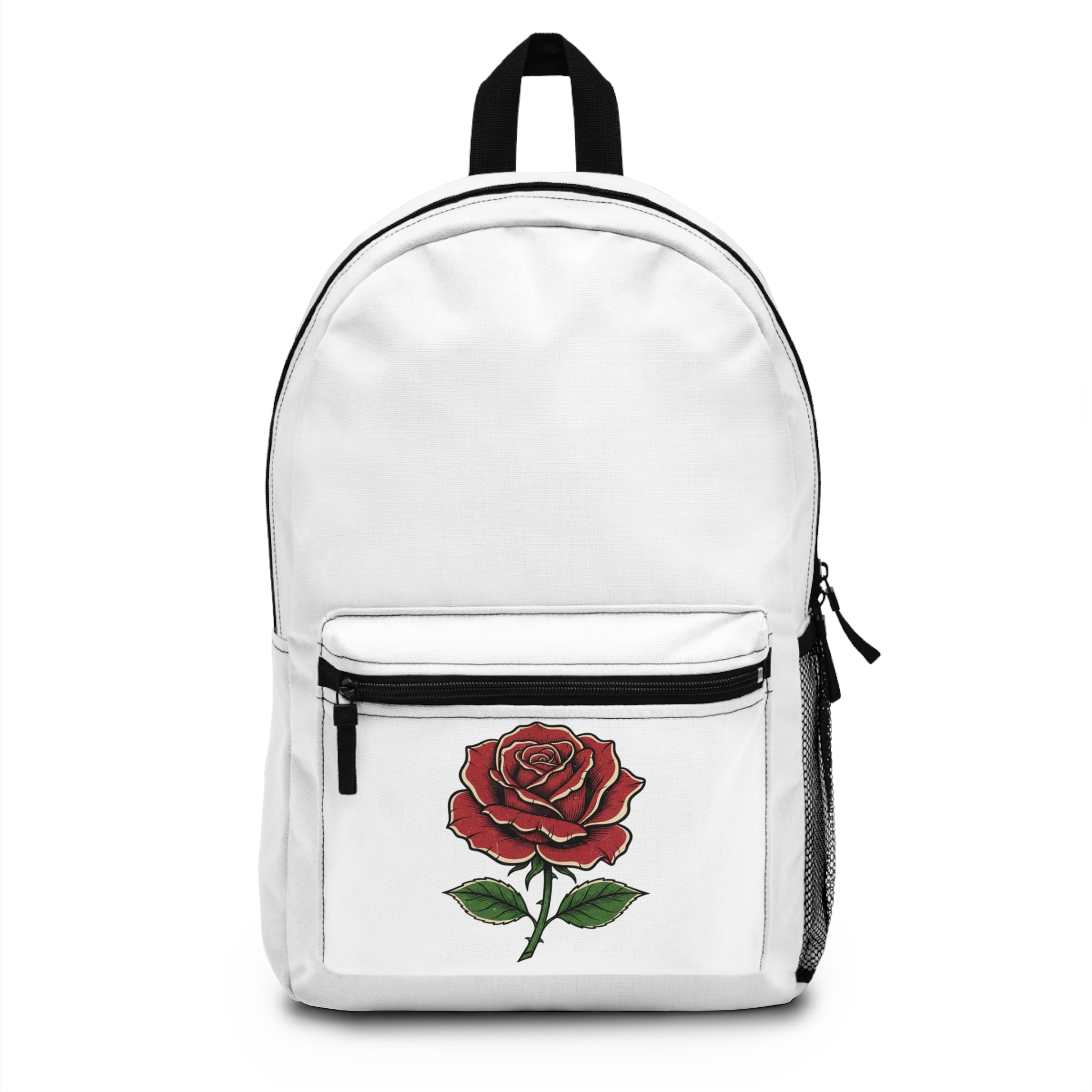 Rose Floral Backpack – Vintage Red Rose School & Everyday Bag