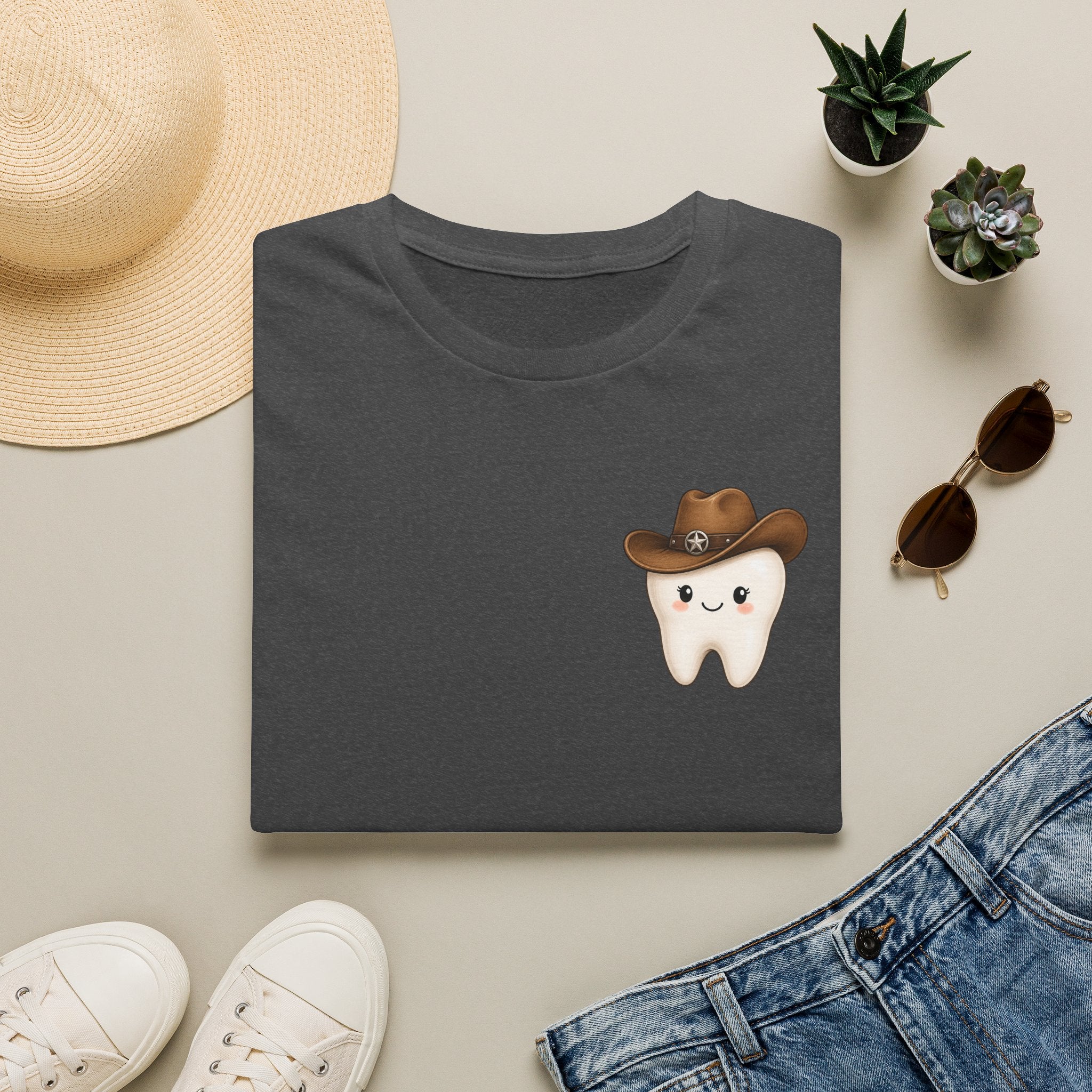 Cowboy Tooth Tee — Cute Western Dental Graphic T-Shirt