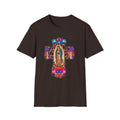 Our Lady of Guadalupe Cross T-Shirt | Religious Mexican Folk Art