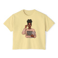 Boxy Tee — Booked Blessed Boss Graphic