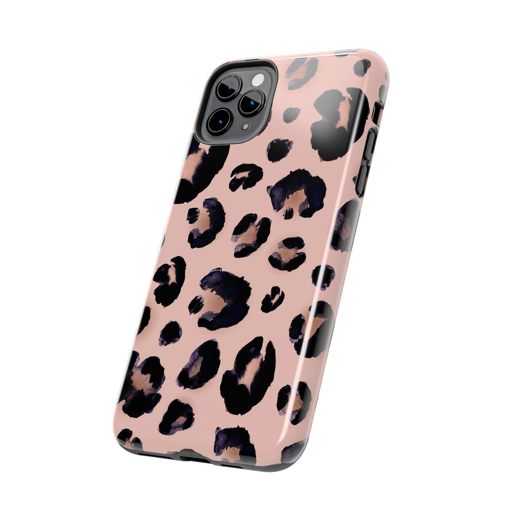 Leopard Print Tough Phone Case — Pink Animal Print Protective Cover