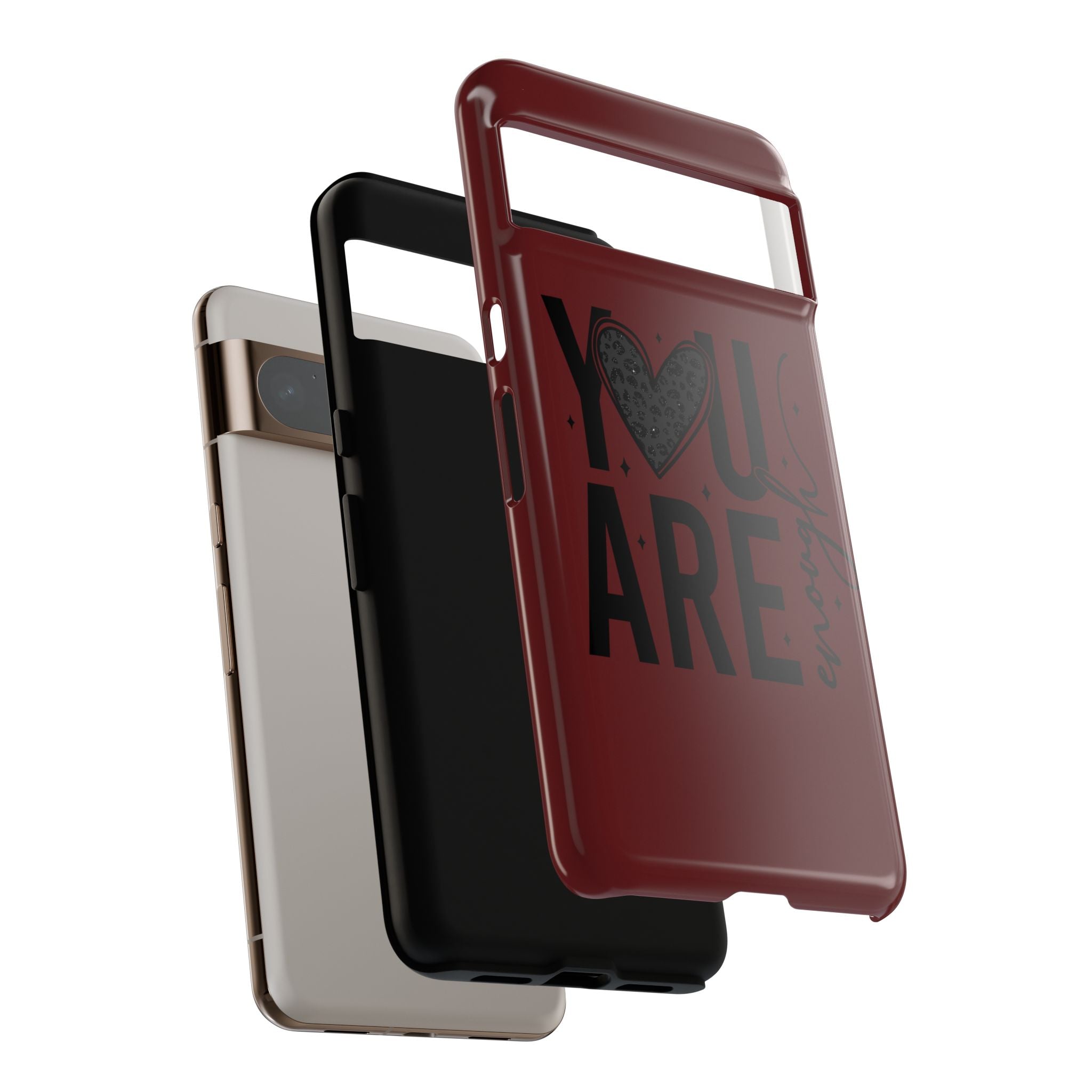 You Are Enough Phone Case — Inspirational Protective iPhone Cover (Maroon)
