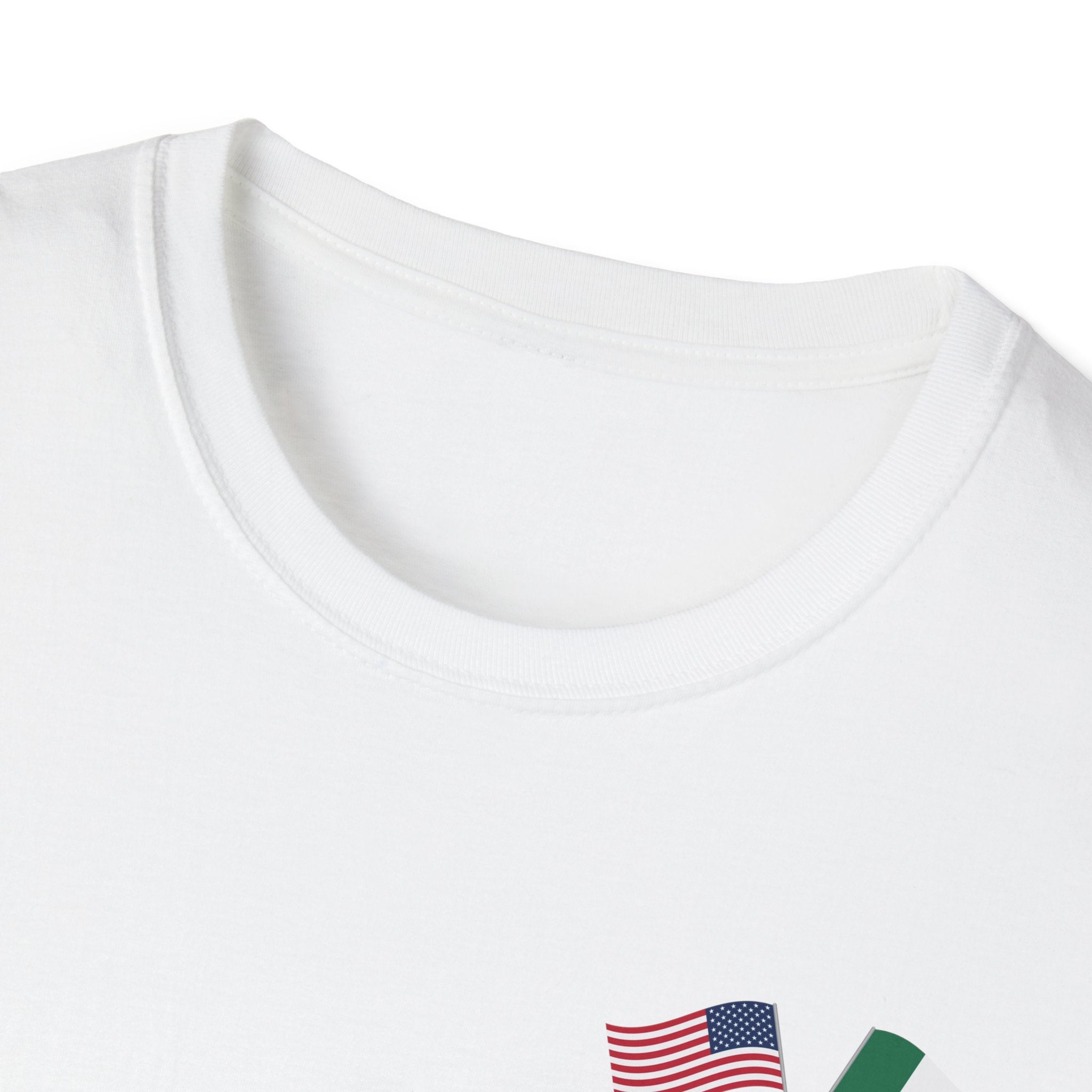 USA Mexico Flag T-Shirt — Small Crossed American & Mexican Flags Tee