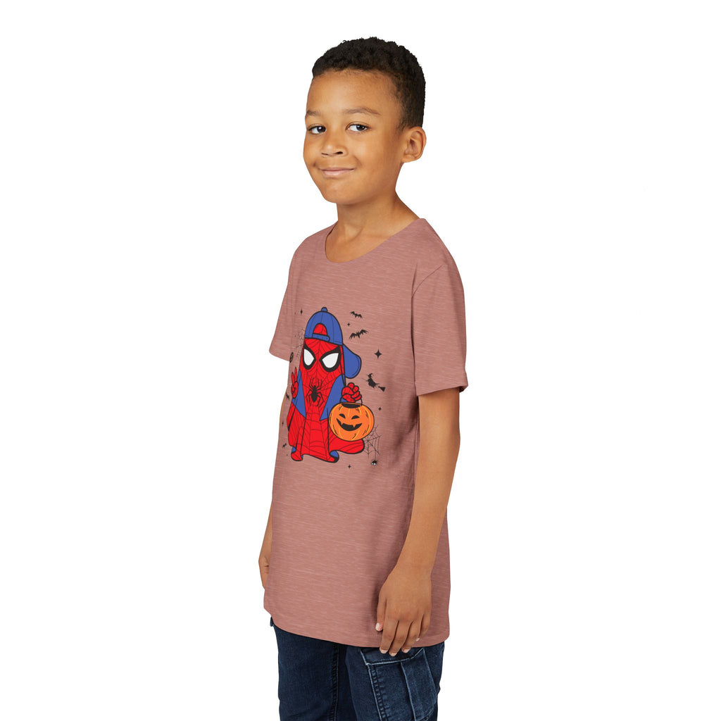 Kids Halloween Spider Superhero Tee – Cute Trick-or-Treat Pumpkin Design
