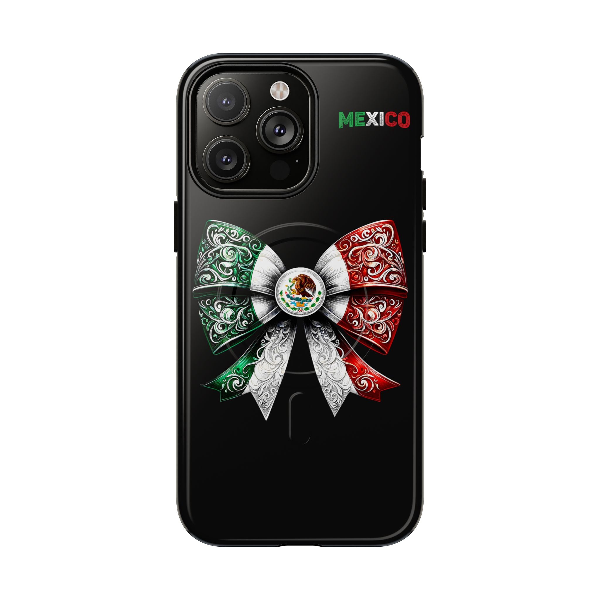 Mexican Flag Bow Tough Magnetic Phone Case — Patriotic Mexico iPhone Cover