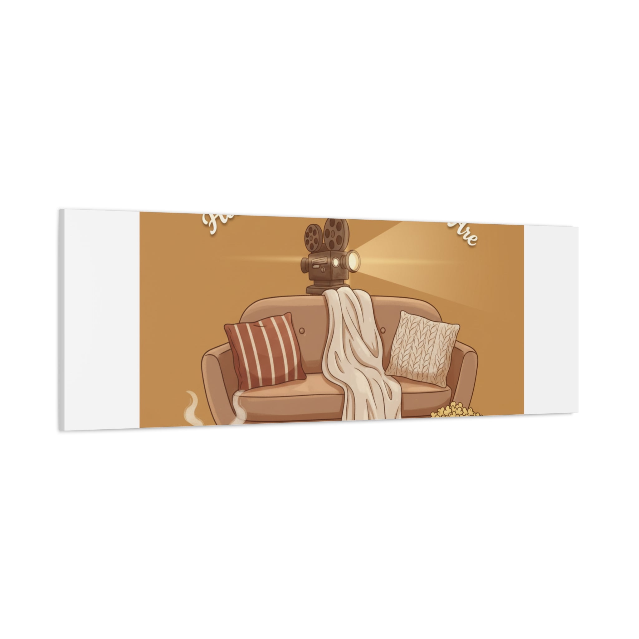 Home Is Where the Movies Are Canvas | cozy night art, home cinema decor