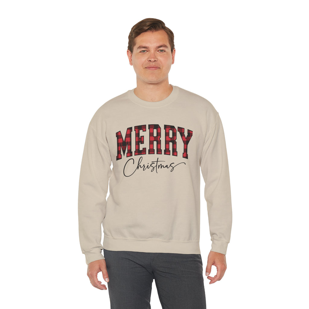 Christmas Plaid "Merry Christmas" Crewneck Sweatshirt